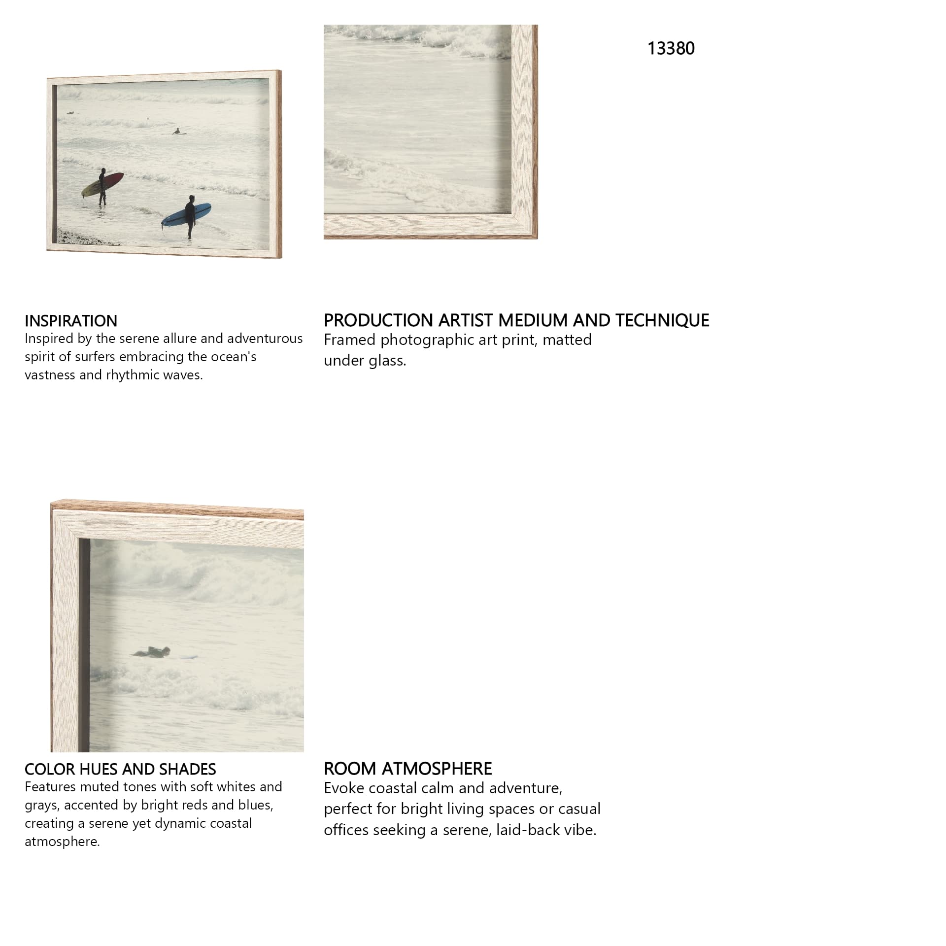 Serene Surf by Urban Octopus a Framed Photo Art Print Matted under Glass — in a styled room