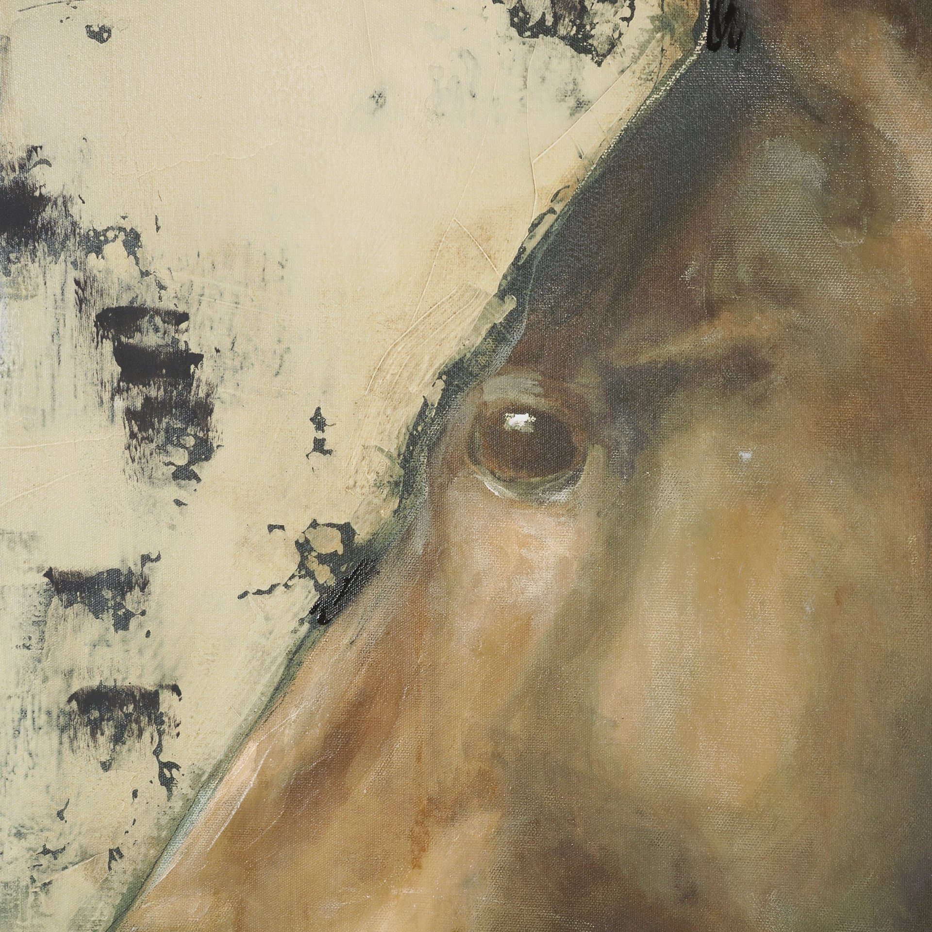 In Profile 2 by Sarah Helser Hand-Embellished Textured Framed Canvas Artwork — product photograph