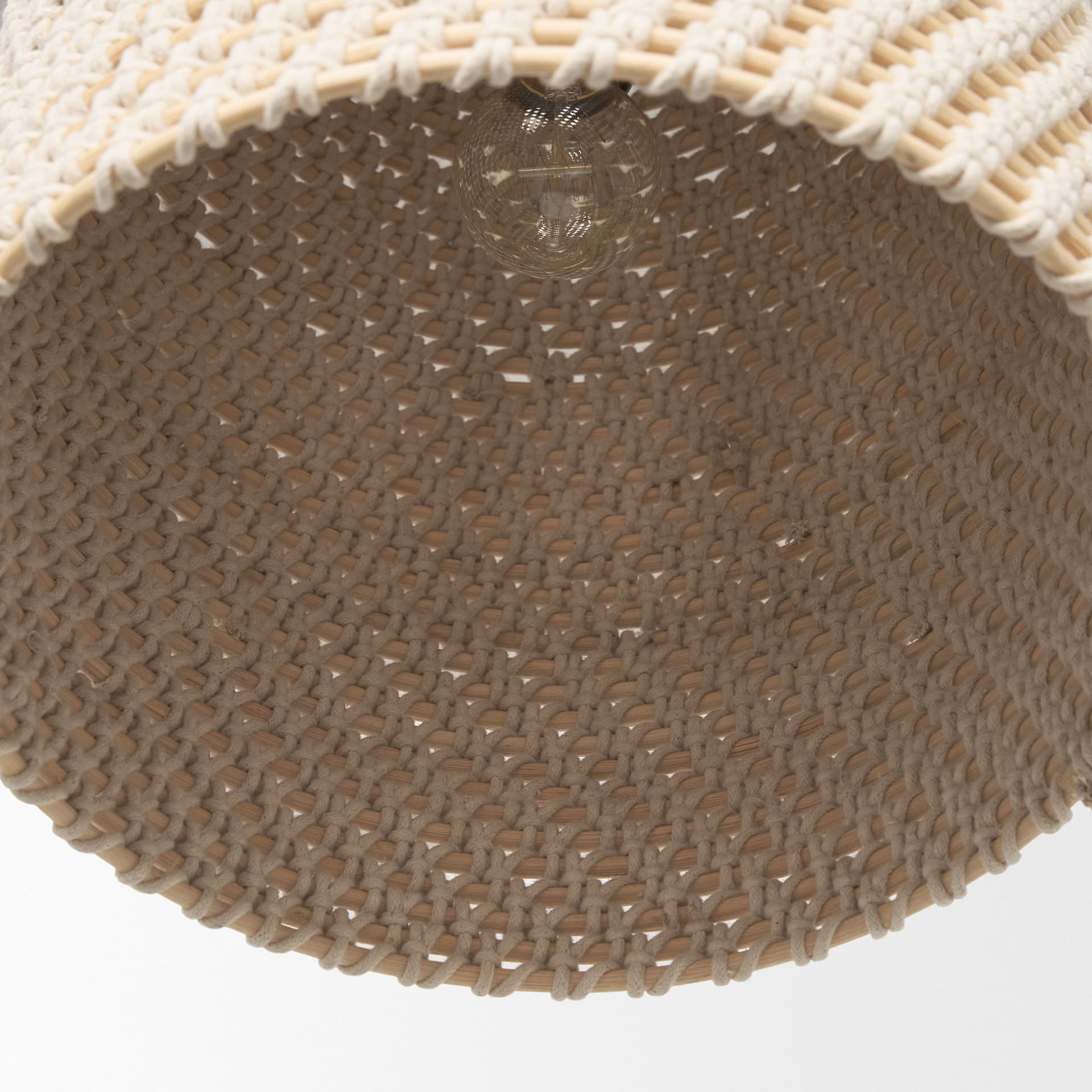 Tosha 1-Light Cotton Rope Bell Pendant — product photograph