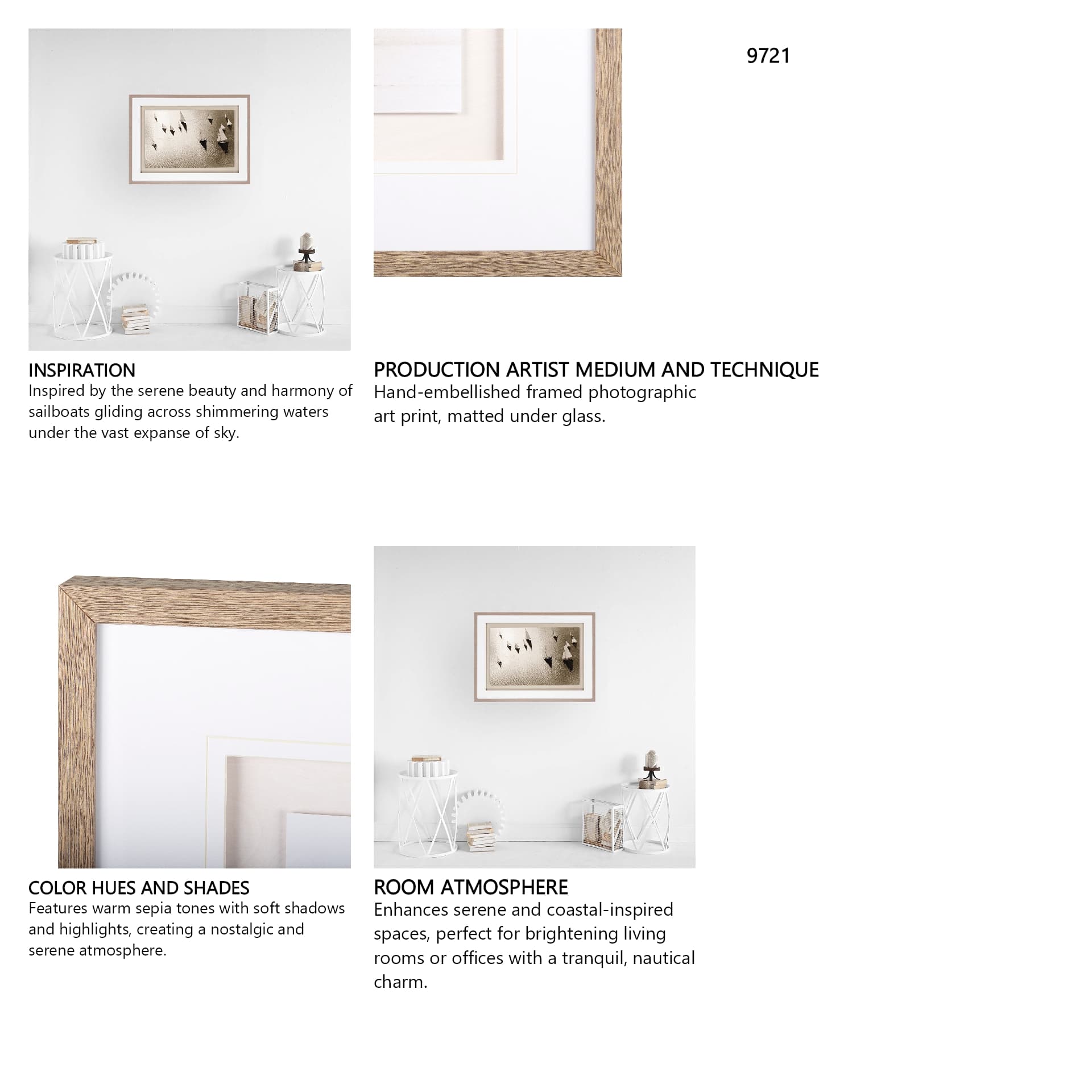 Broads Regatta, Island Yachts by Ben Wood Hand Embelished Framed Photo Art Print Matted under Glass — in a styled room