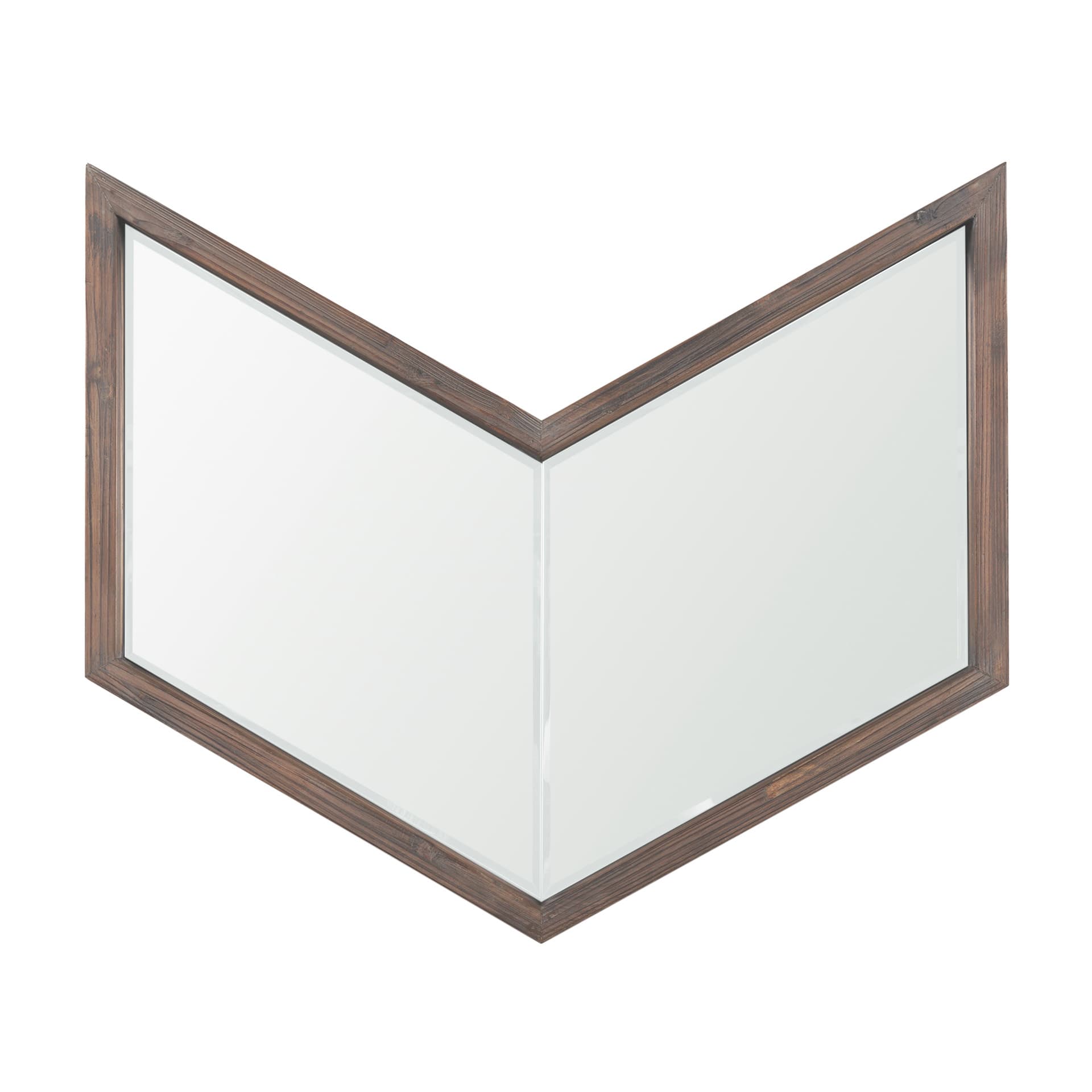 Chevren 26 x 22 Medium Brown Wood Frame Mirror — product photograph