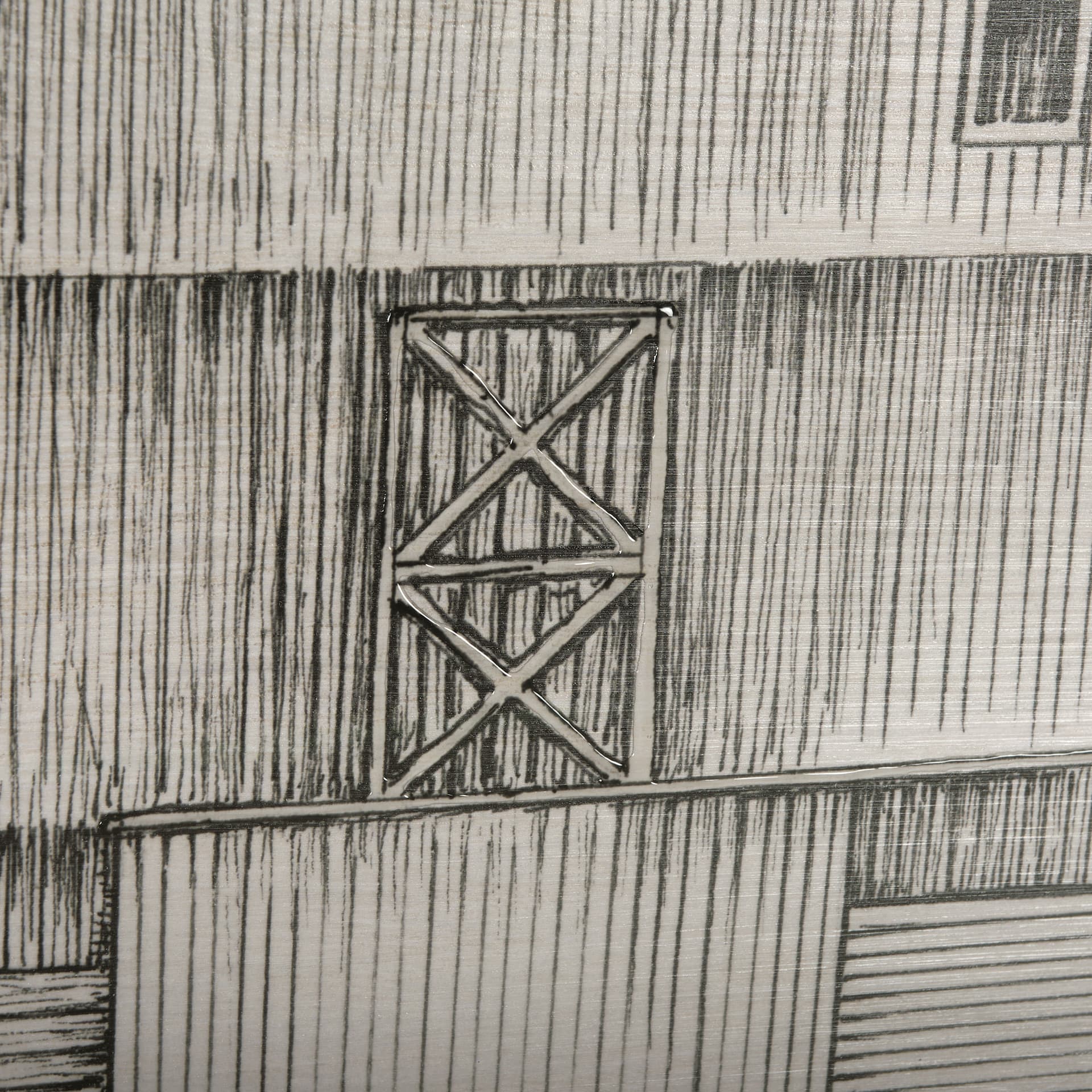 Barn Buildings I by CV a Hand Embellished Textured Framed Art Print Matted under Glass — product photograph