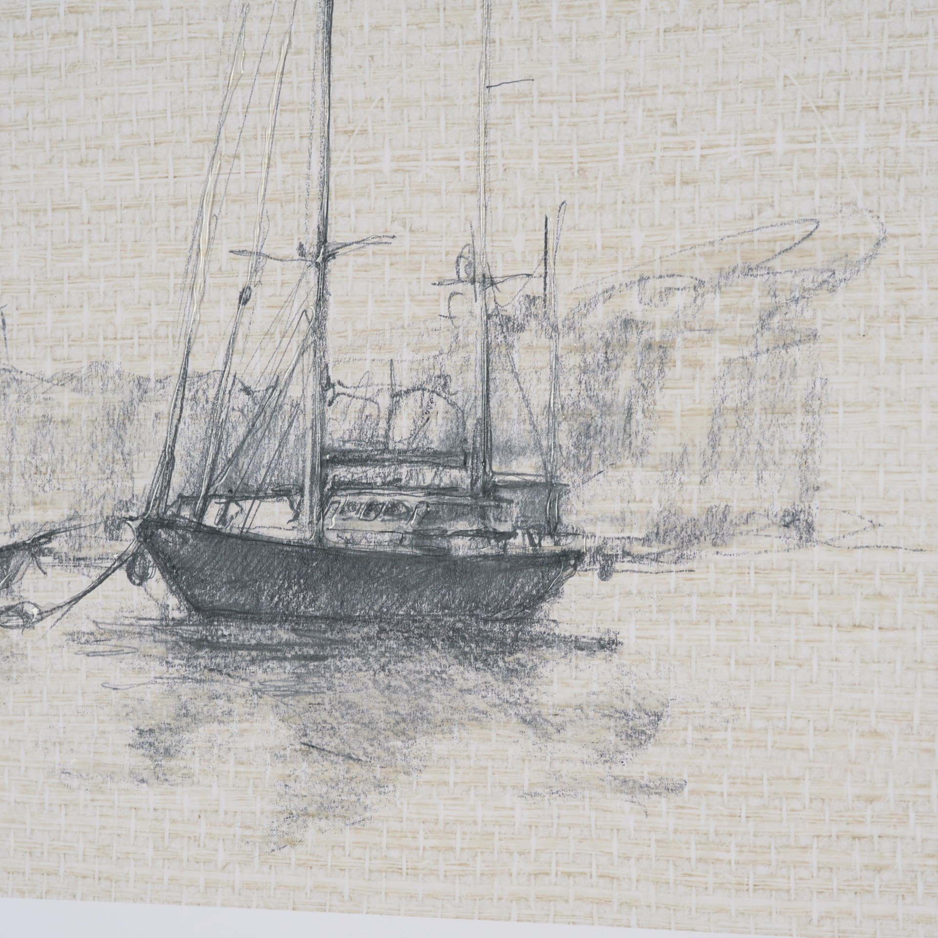 Sail Away III by Mercana Studio a Hand Embellished Framed Art Print Matted under Glass — product photograph