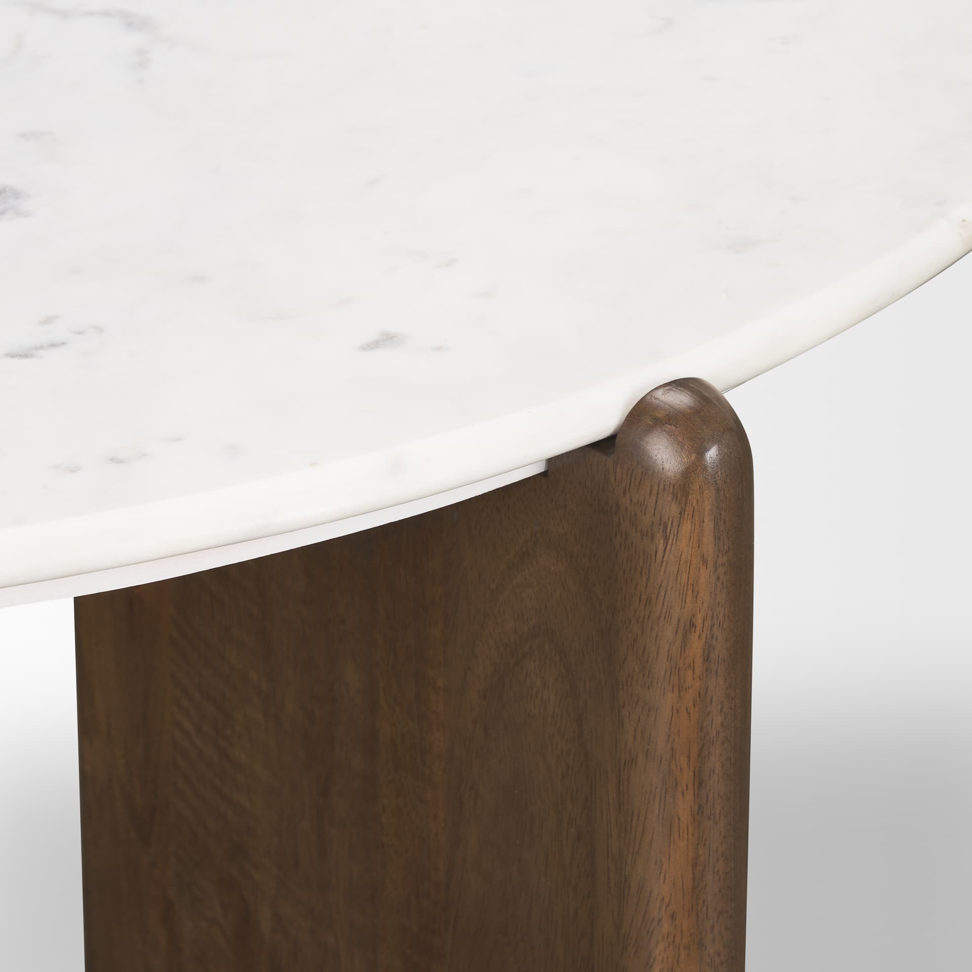 Rumer Dark Brown Wood w/ White Marble Coffee Table — product photograph