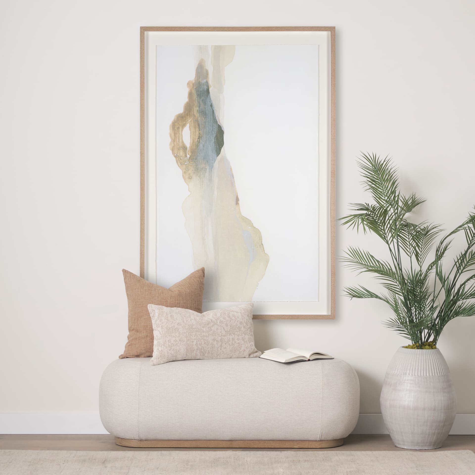 Can you See the Peace by Ira Havuka a Hand Embellished Textured Framed Art Print Matted under Glass — in a styled room