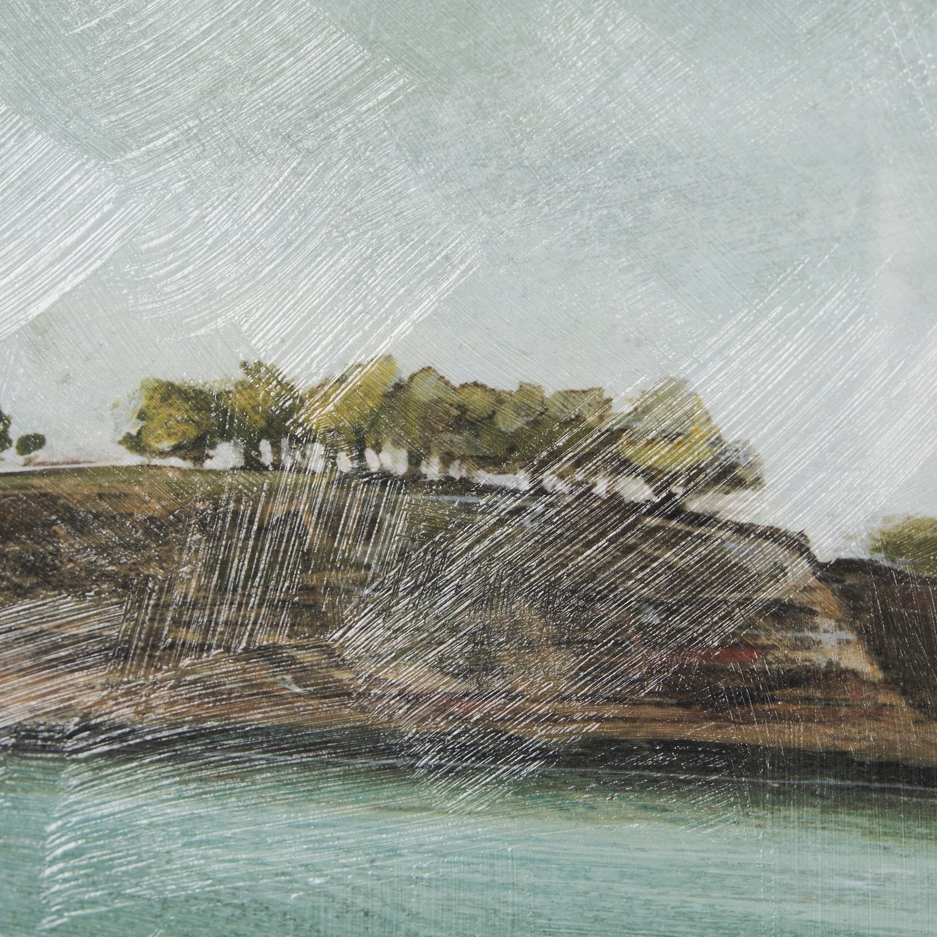 Coastal Destination by Mercana Studio a Hand Embellished Framed Art Print Matted under Glass — product photograph