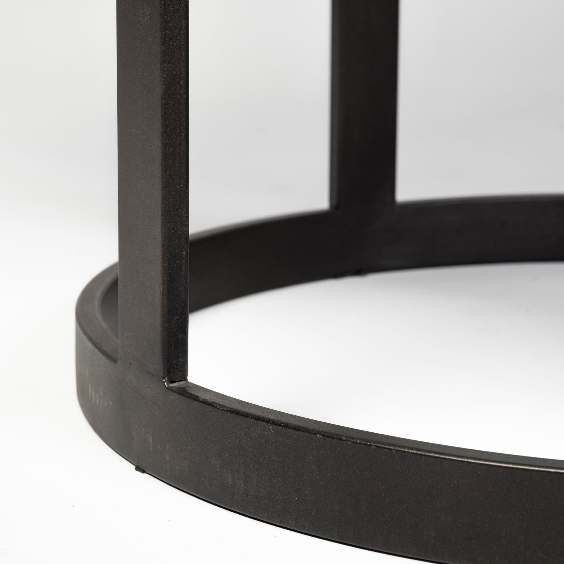 Tanner 48" Round Pedestal Dining Table | Modern | White Marble & Black Metal | Seats 4 — product photograph