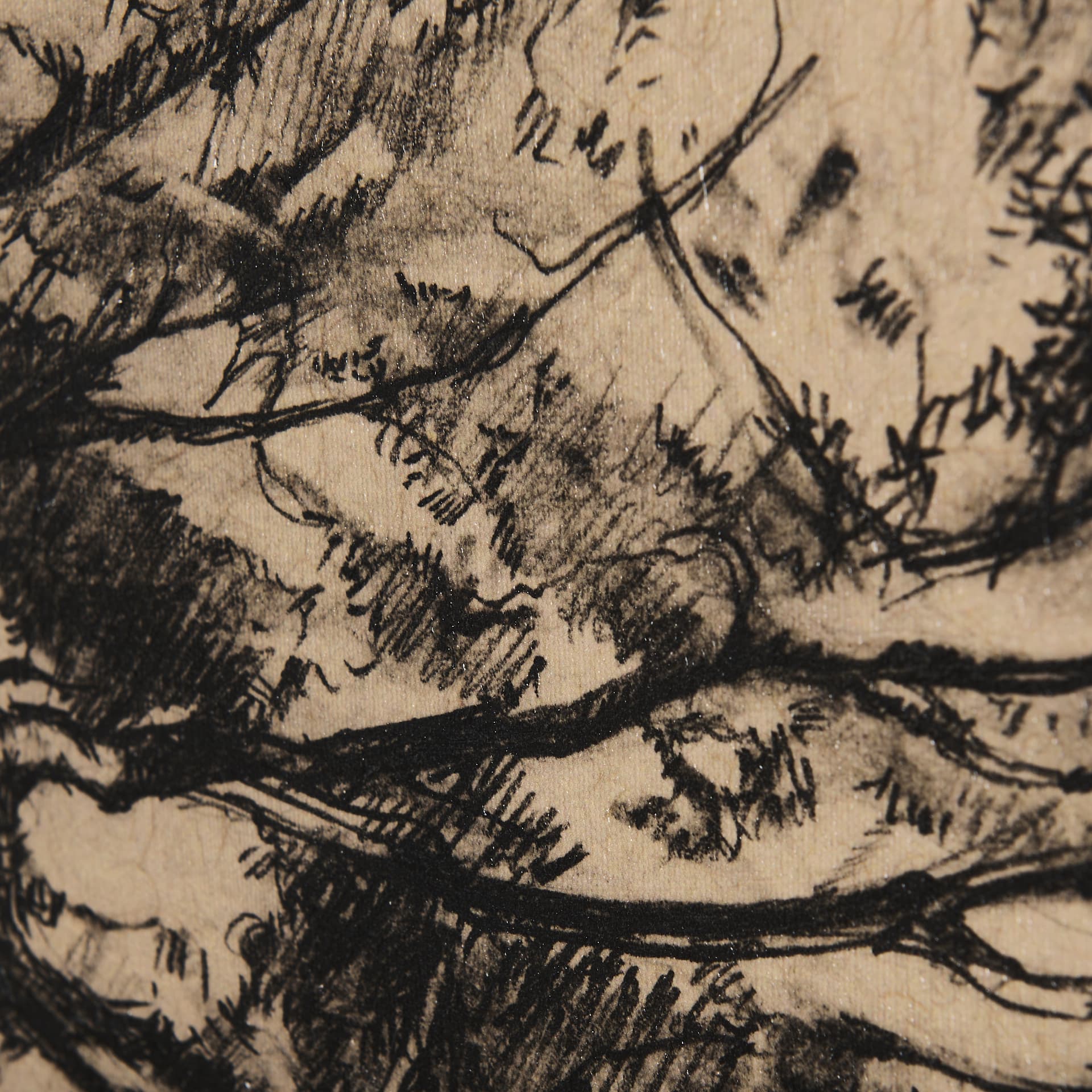 Tree Drawing III by Mercana Studio a Hand Embellished Textured Canvas — product photograph