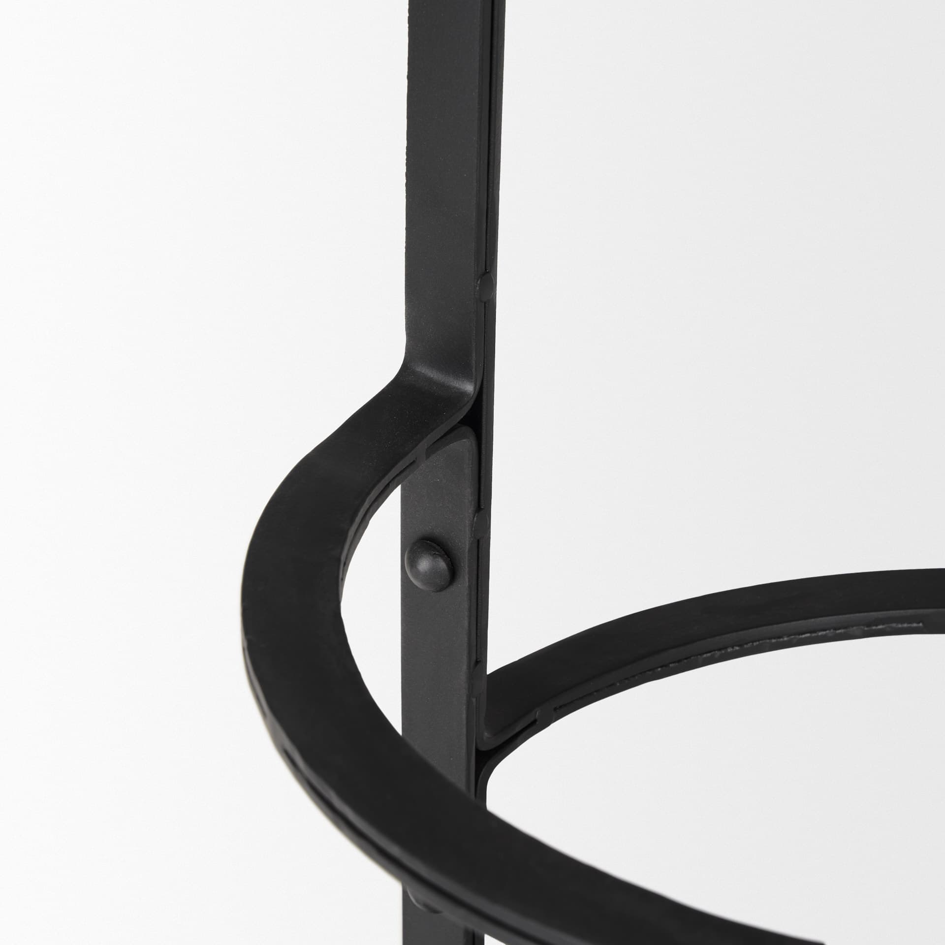 Neo Backless 26.3in Seat Counter Stool | Brown Wood w/ Black Metal — product photograph