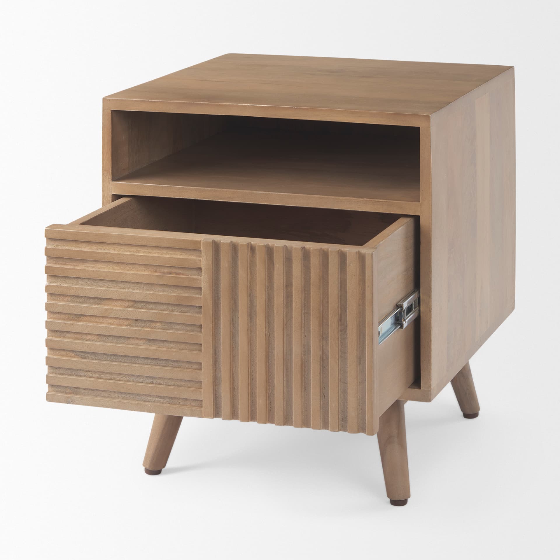 Sable 19.0L x 19.0W x 21.5H Light Brown Wood Side Table — product photograph