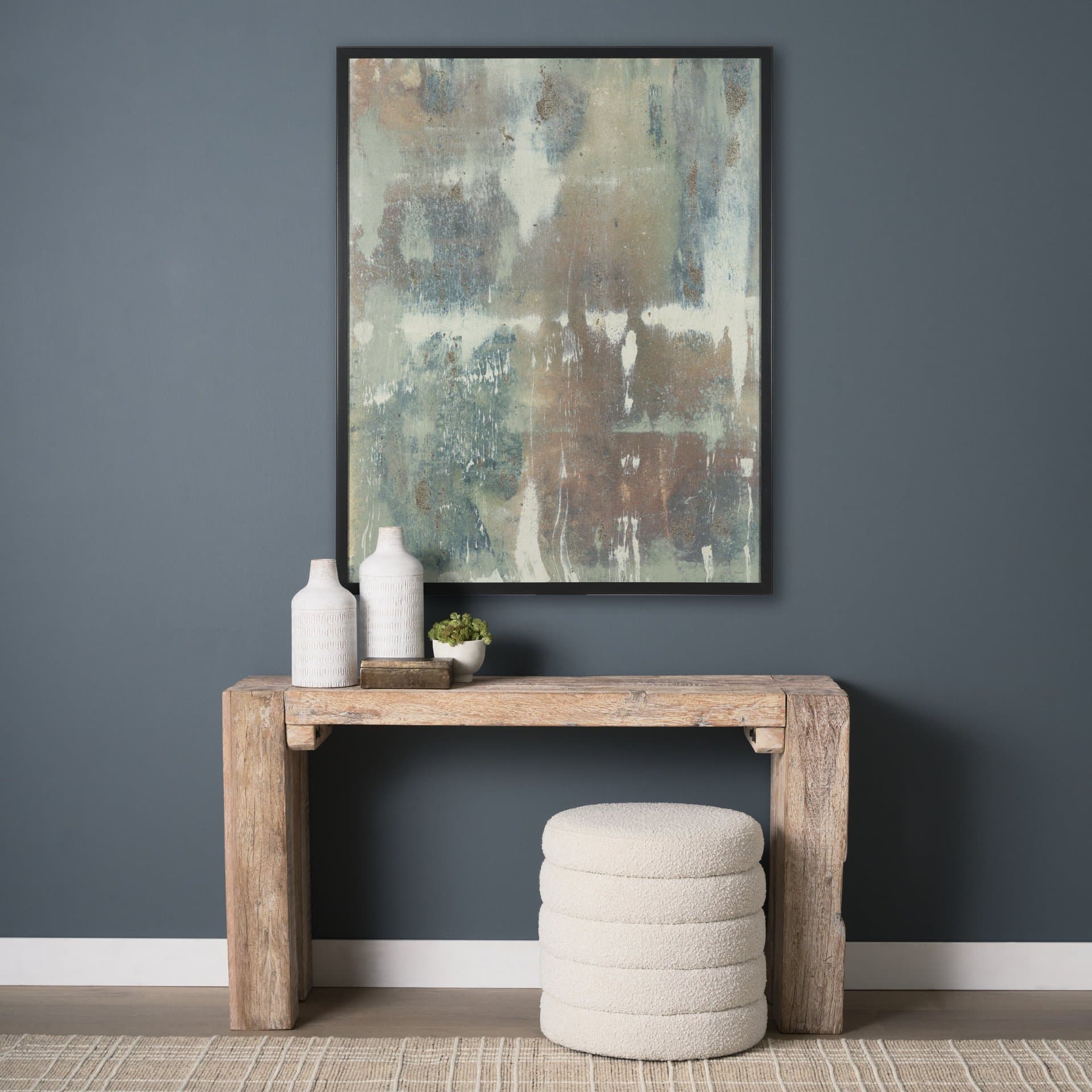 Relent by Ira Havuka Hand-Embellished Textured Framed Canvas Artwork — in a styled room