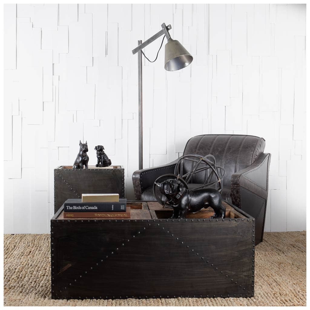 Hugo 5L x 13W Black Resin Bulldog — in a styled room
