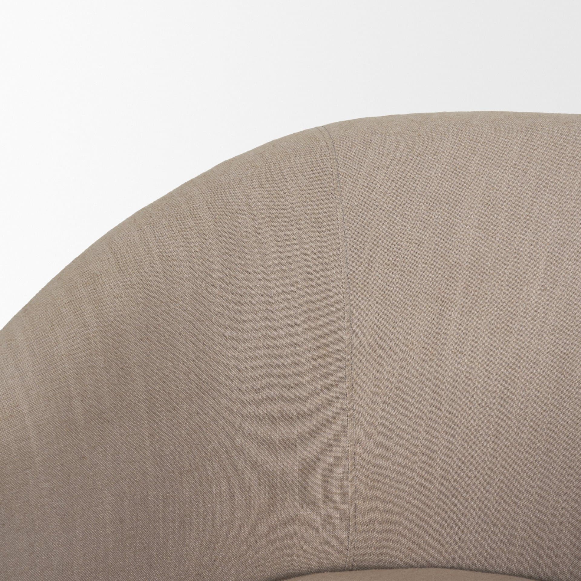 Sondra Barrel Back Dining Arm Chair | Gray Fabric w/ Wood — product photograph