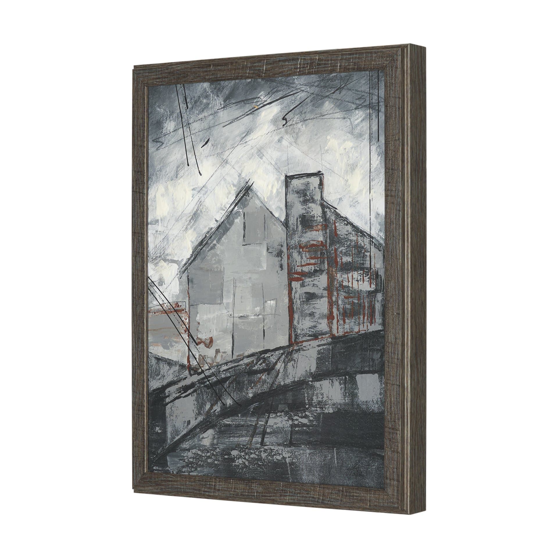 Community 4B by Mercana Studio Hand-Embellished Textured Framed Artwork Matted — product photograph
