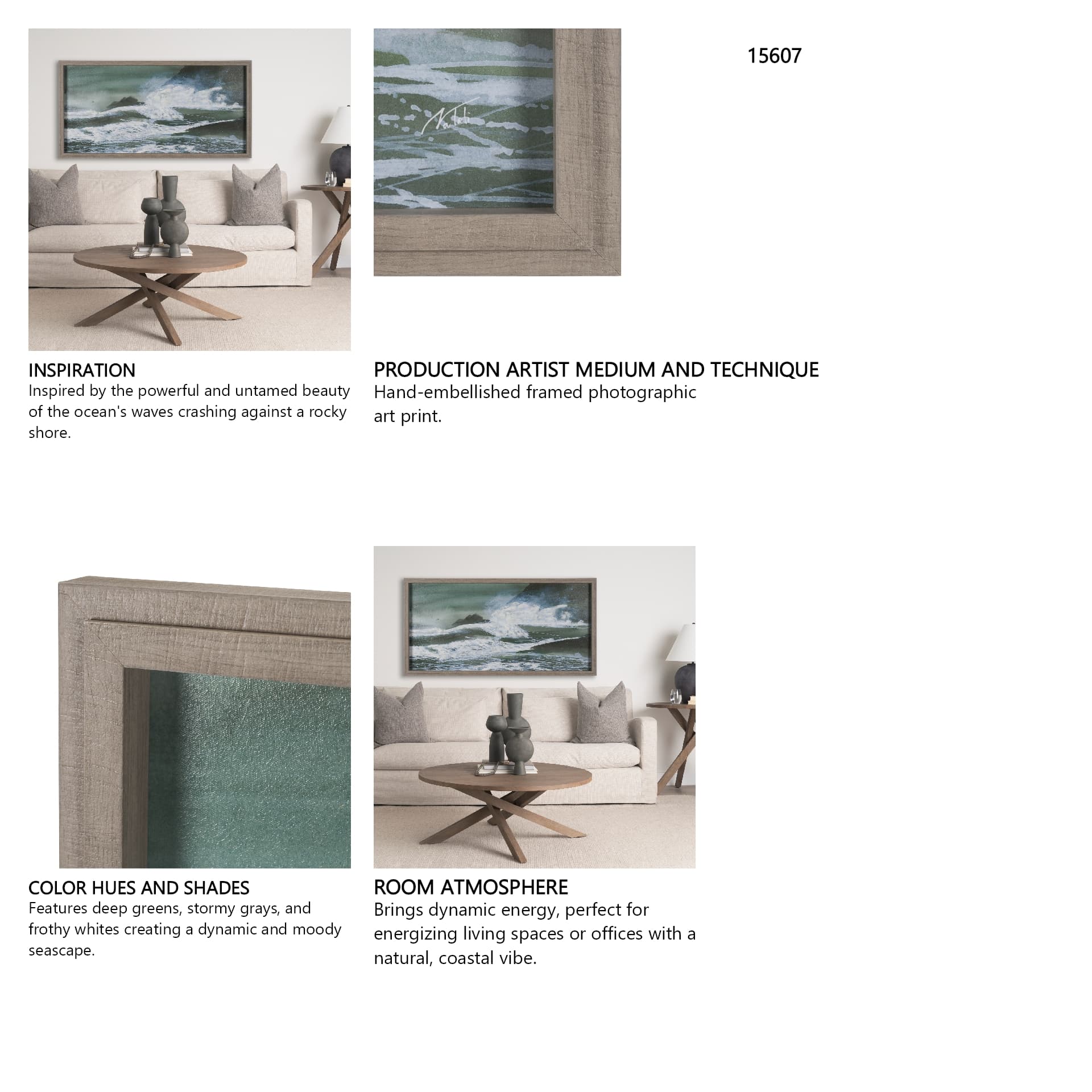 Stormy Coast I by Mercana Studio a Hand Embellished Framed Photo Art Print — in a styled room