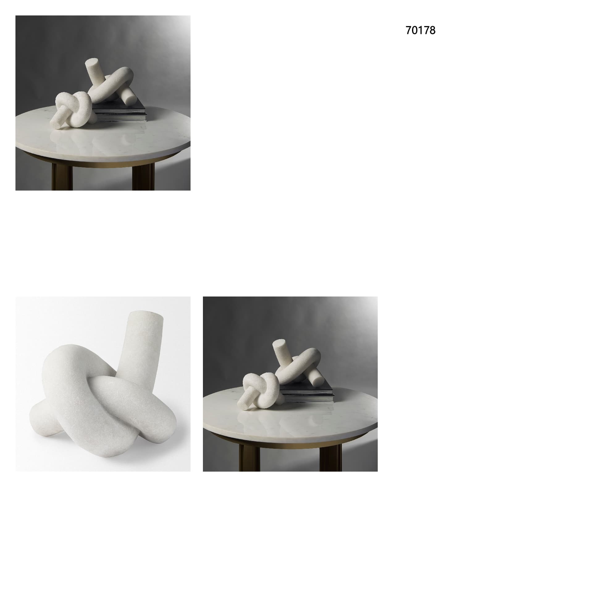 Otto Granite Resin Large Knot Sculpture Decorative Object — in a styled room