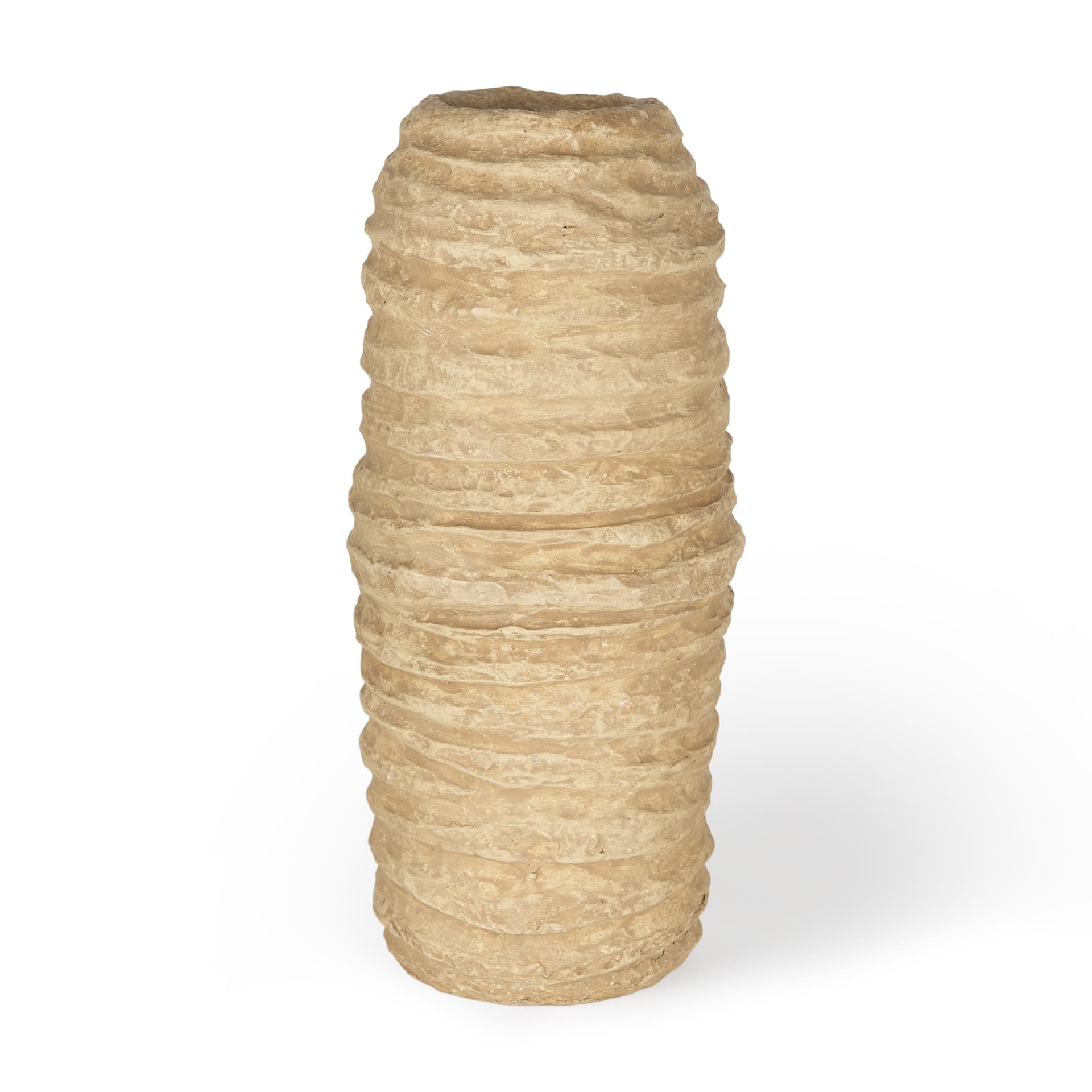 Kamli Large Beige Paper Mache Vase — product photograph