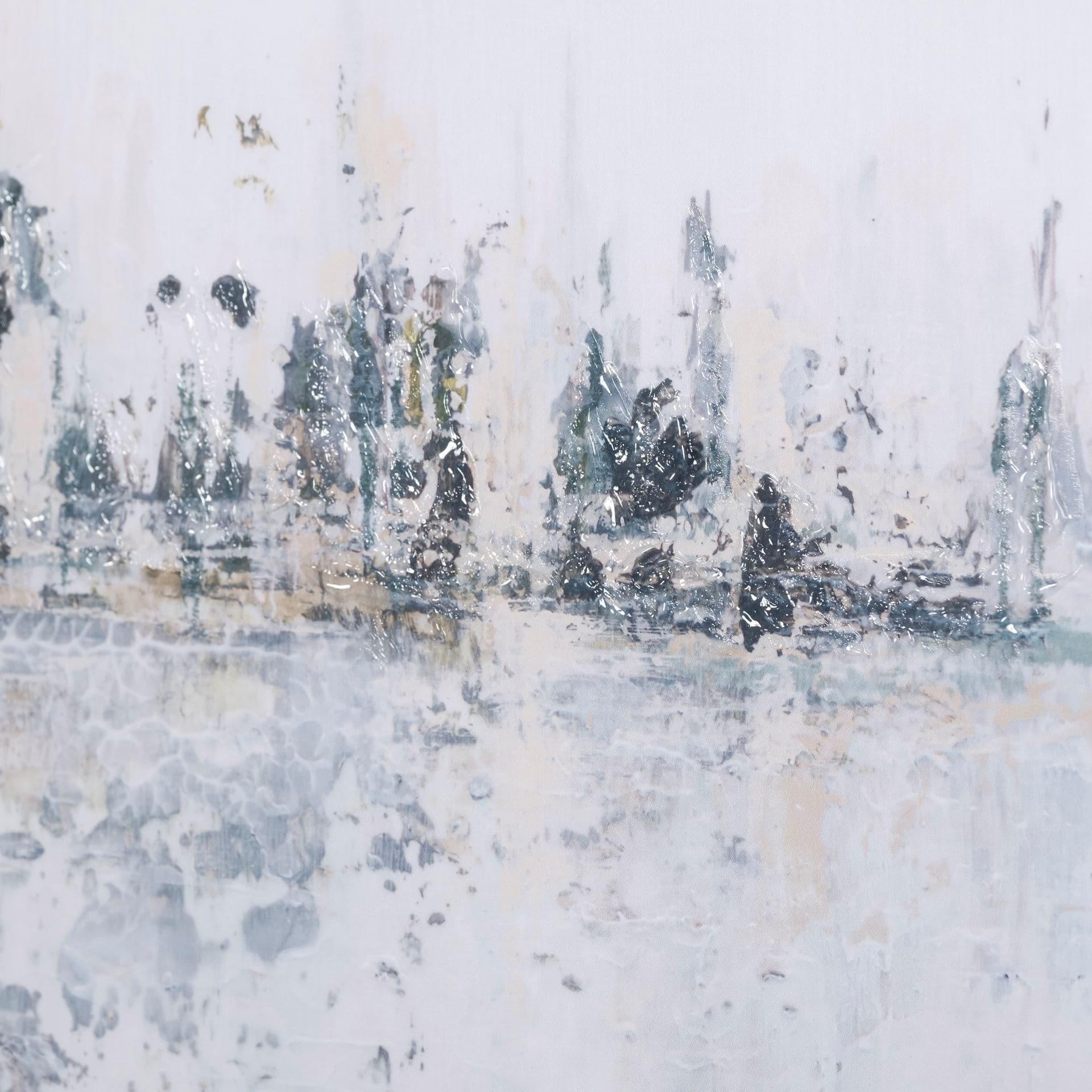 Waterfront II by Jonathan Klassen a Hand Embellished Textured Framed Art Print Matted under Glass — product photograph