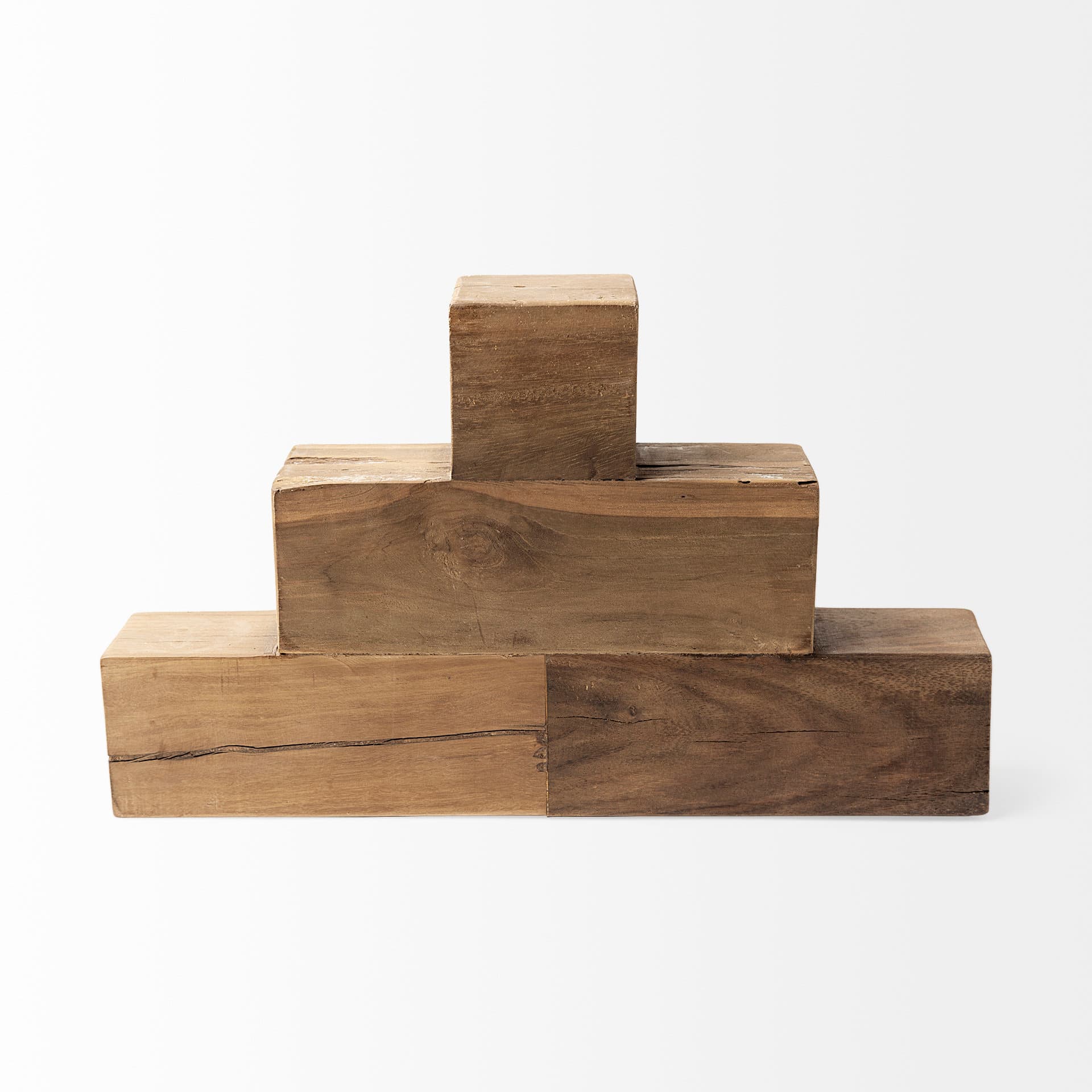 Rubik 15L x 10W Natural Wooden Cube Display Object — product photograph