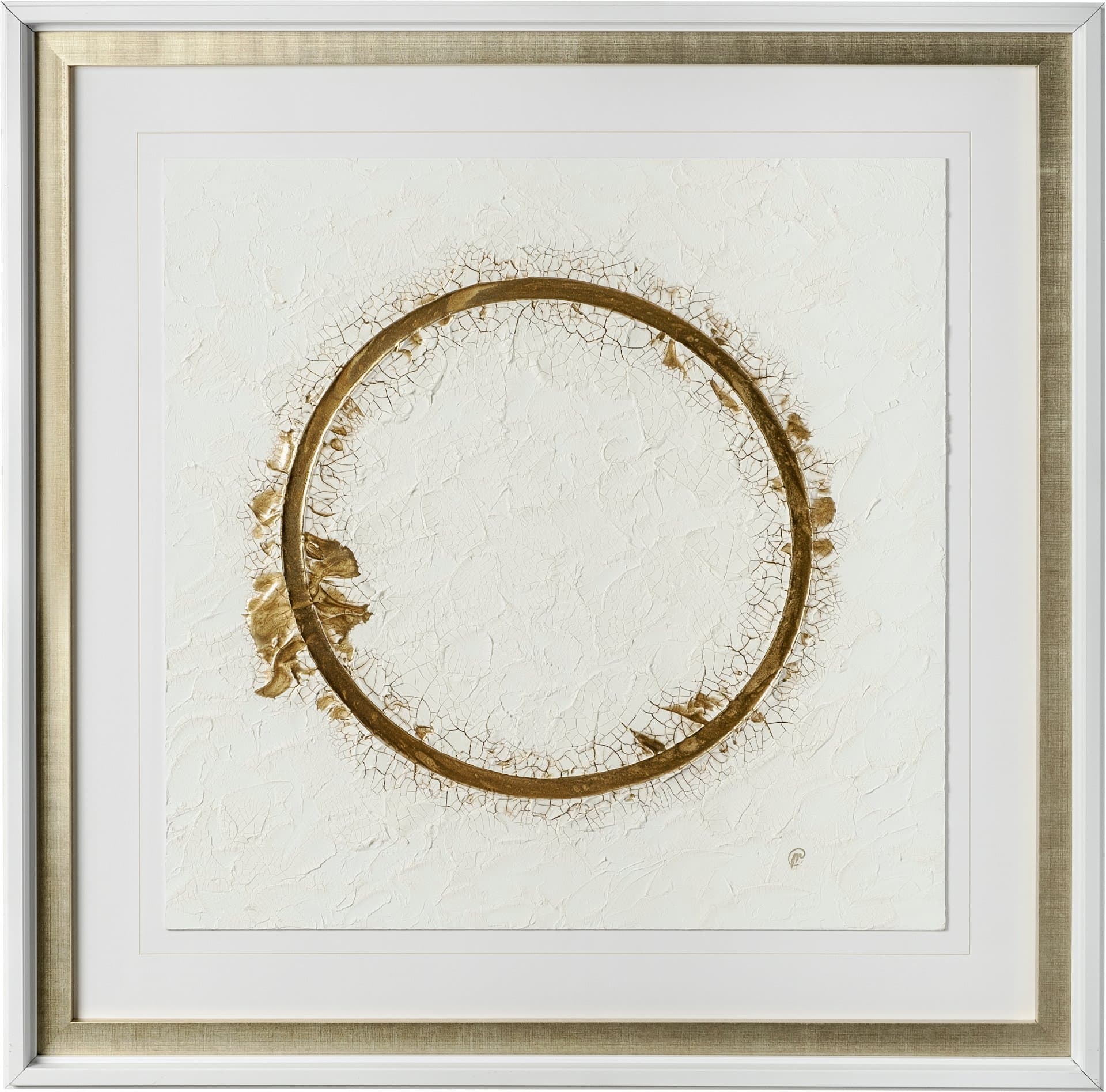 Halo I (White) by Studio M a handmade Original Framed Artwork under Glass — product photograph