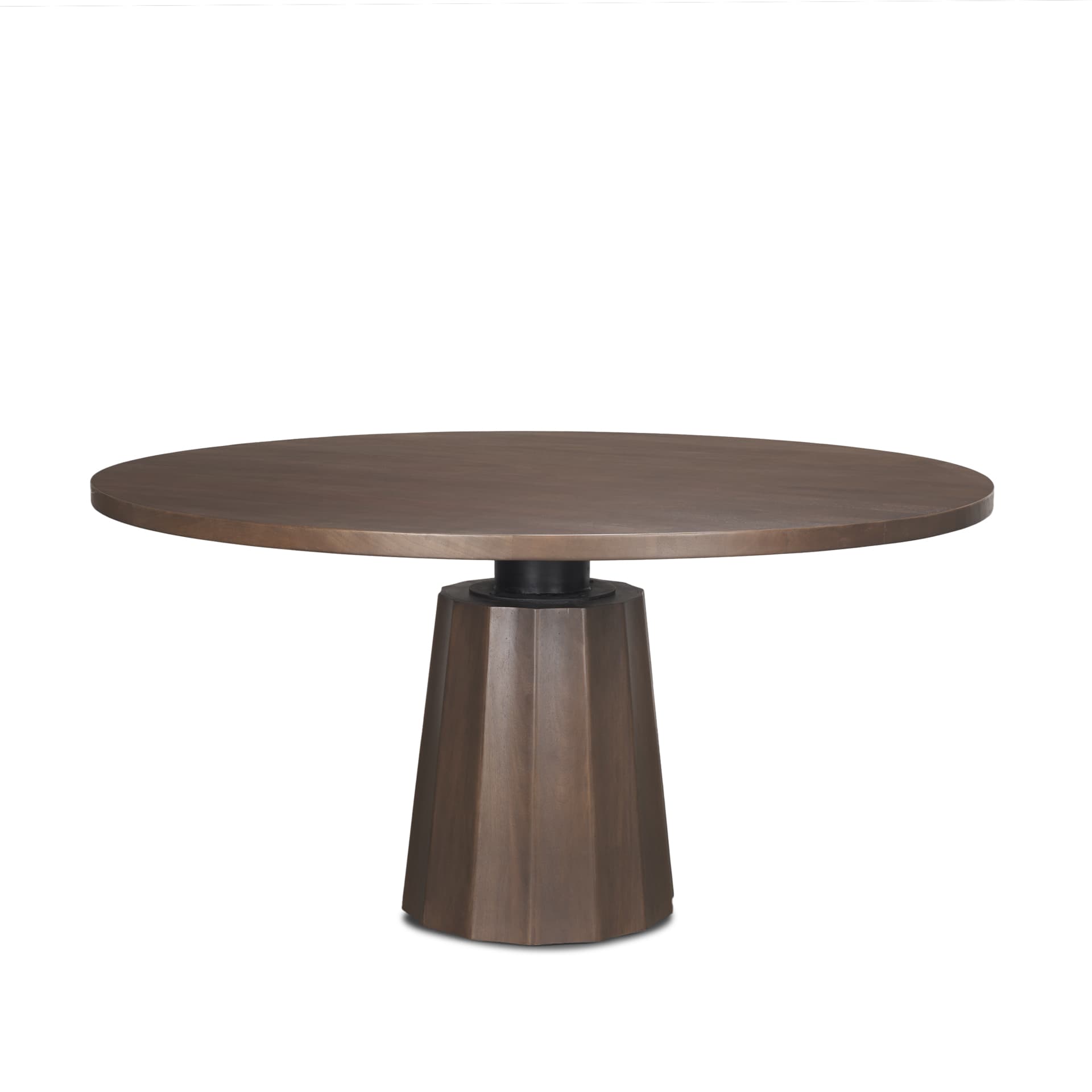 Swanson 60" Round Pedestal Dining Table | Dark Brown Wood | Seats 6 — product photograph