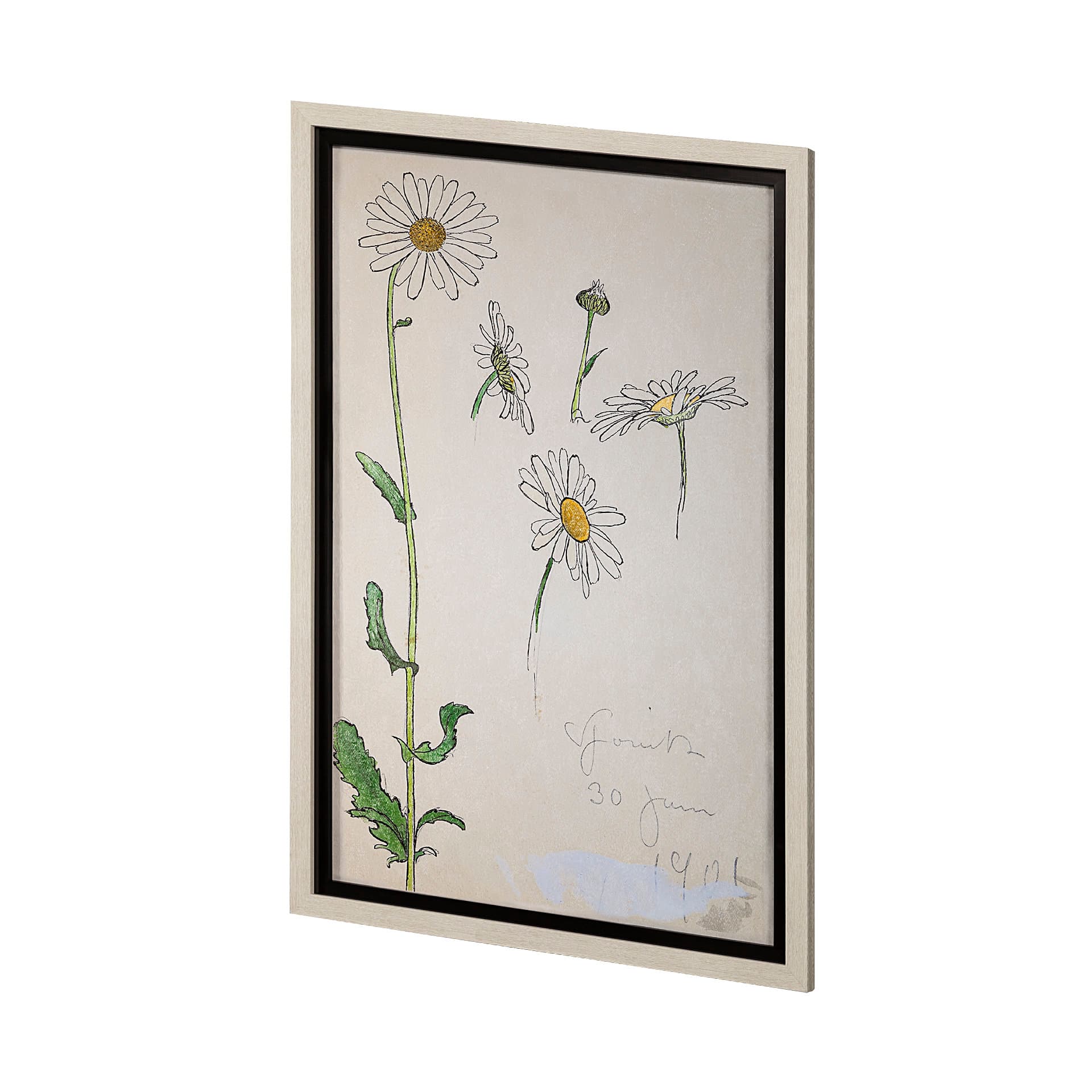 Blom Ritning by John Bauer a Hand Embellished Textured Framed Art Print Matted under Glass — product photograph