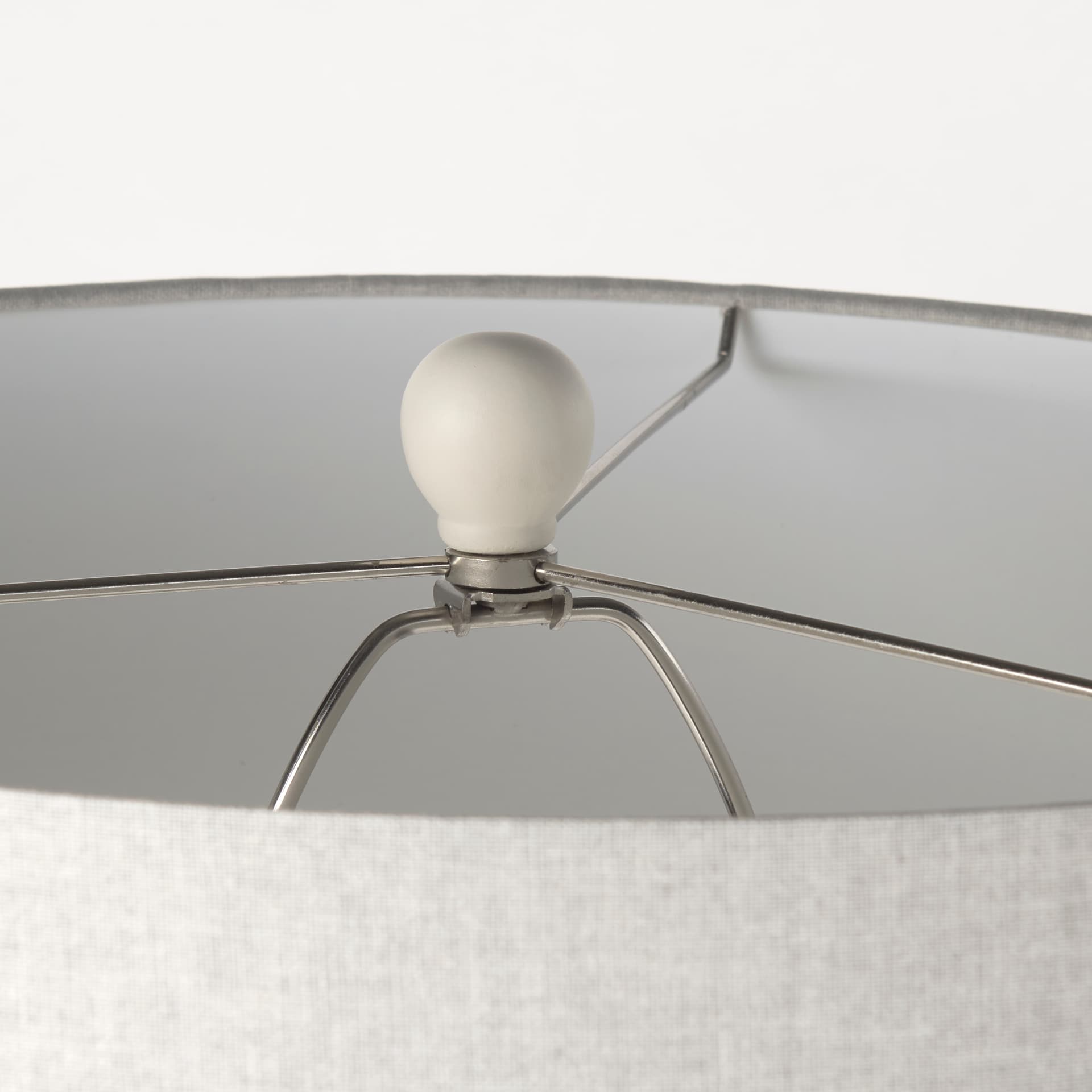 Cato 20.0L x 20.0W x 33.5H Cream Base W/White Shade Table Lamp — product photograph