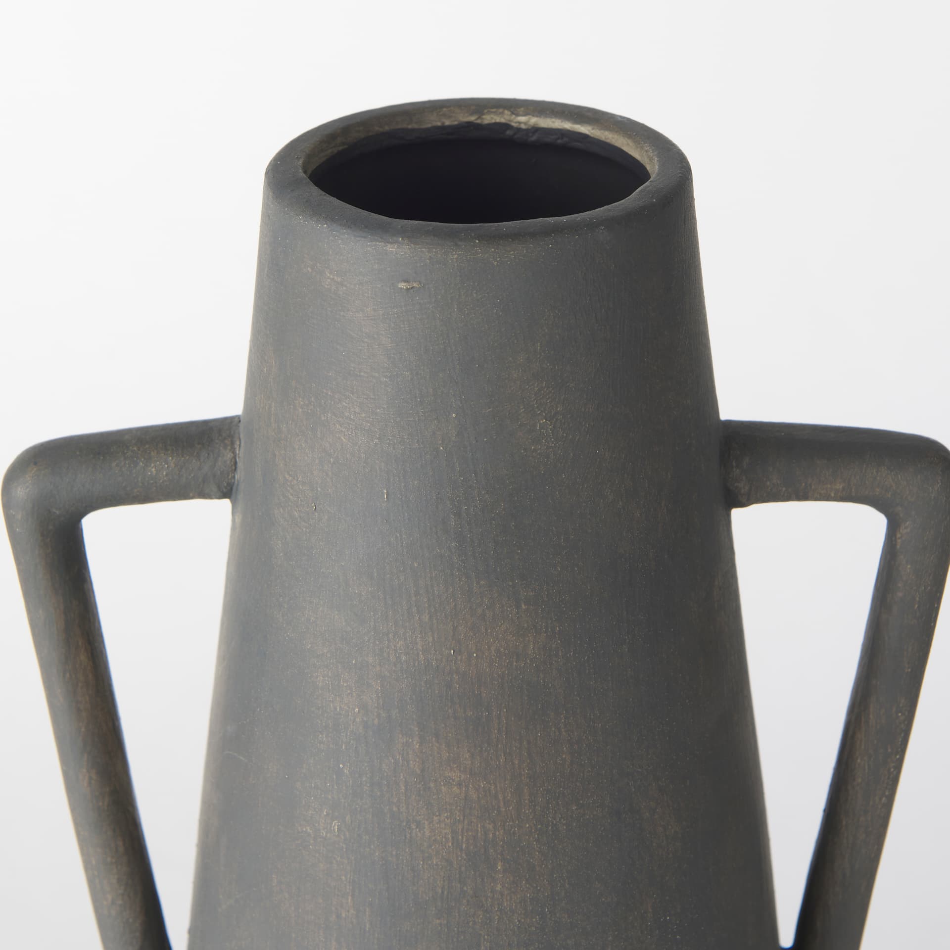 Kilian Tall Matte Brown-Gray Double Ear Vase — product photograph