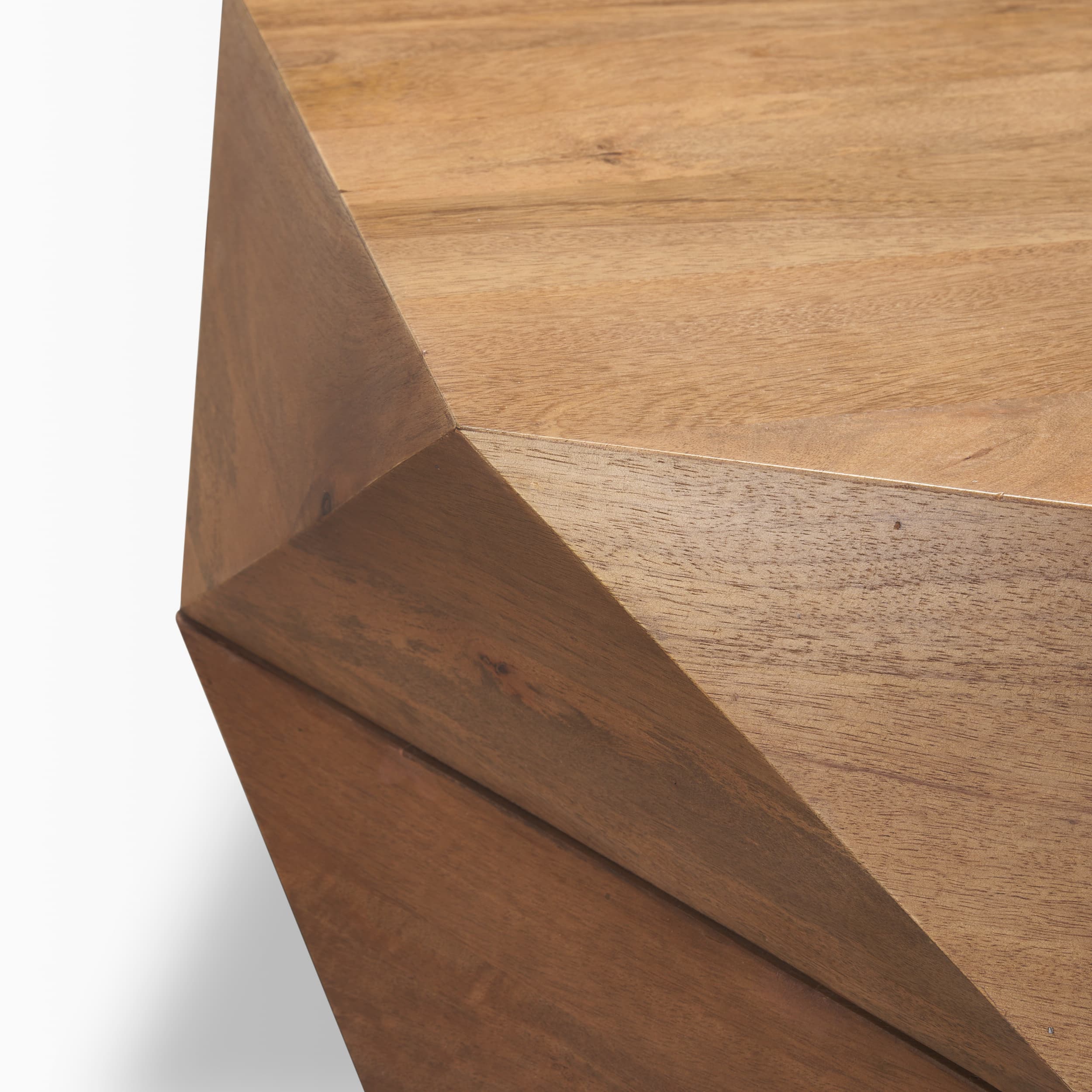 Arreto 36" Hexagonal Hinged Solid Wood Top and Base Coffee Table — product photograph