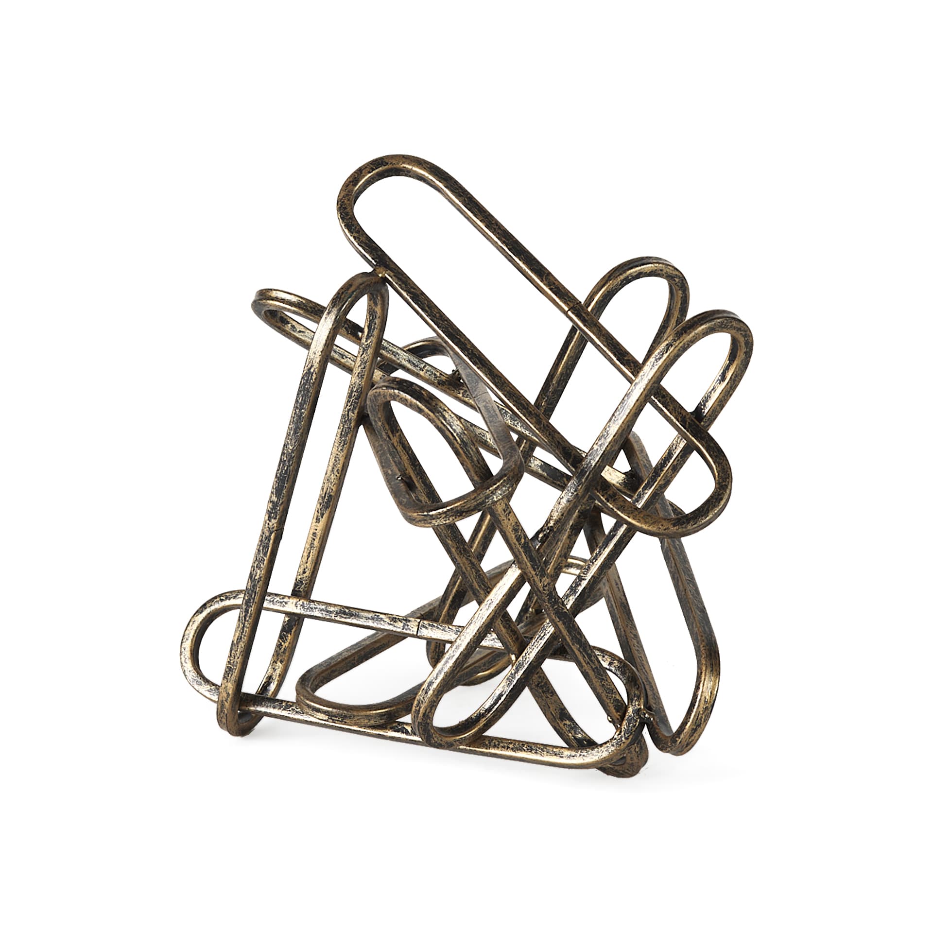 Henderson II 10L x 12W Gold Metal Paperclip Object — product photograph