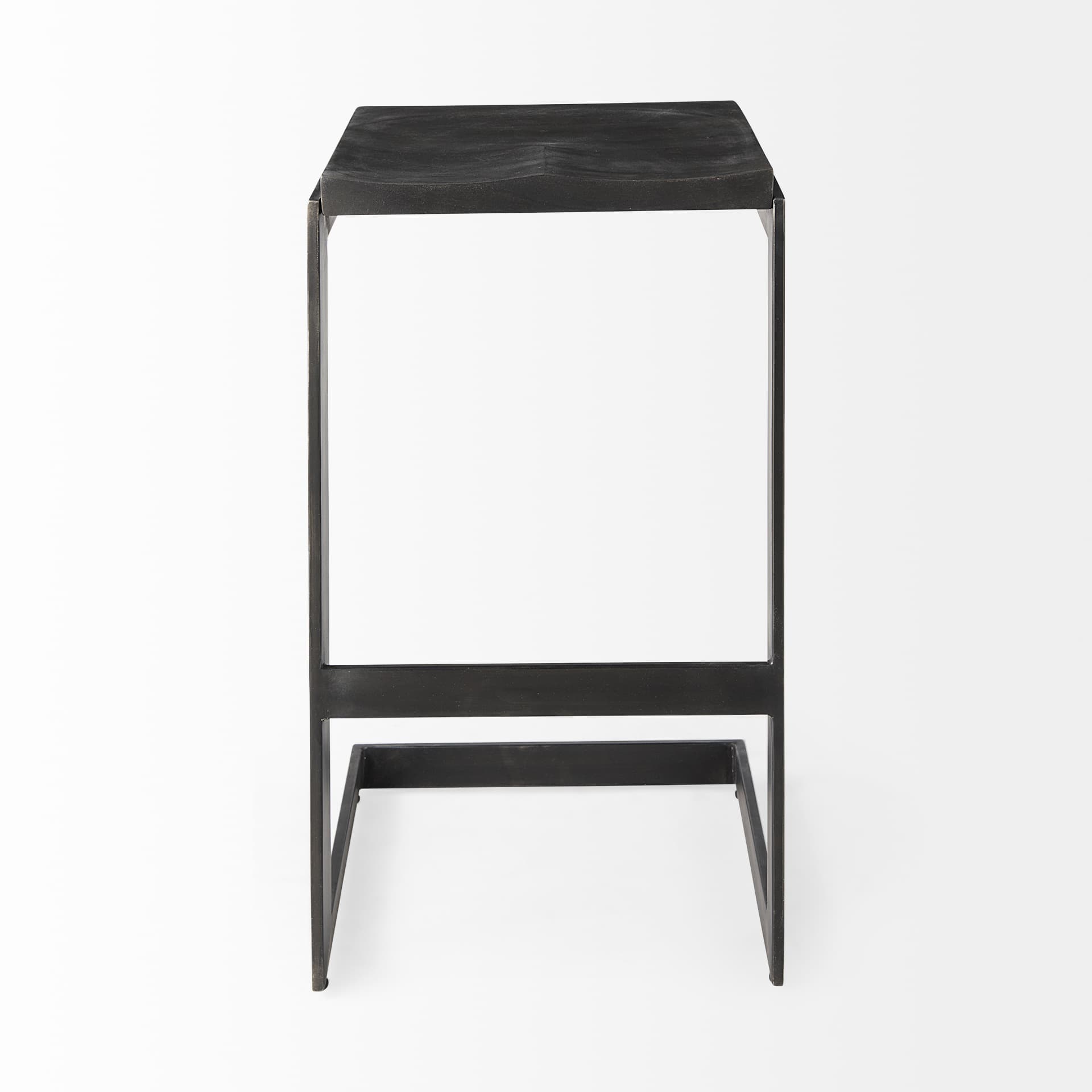 Kiran Backless 30in Seat Bar Stool | Black Wood w/ Black Metal — product photograph
