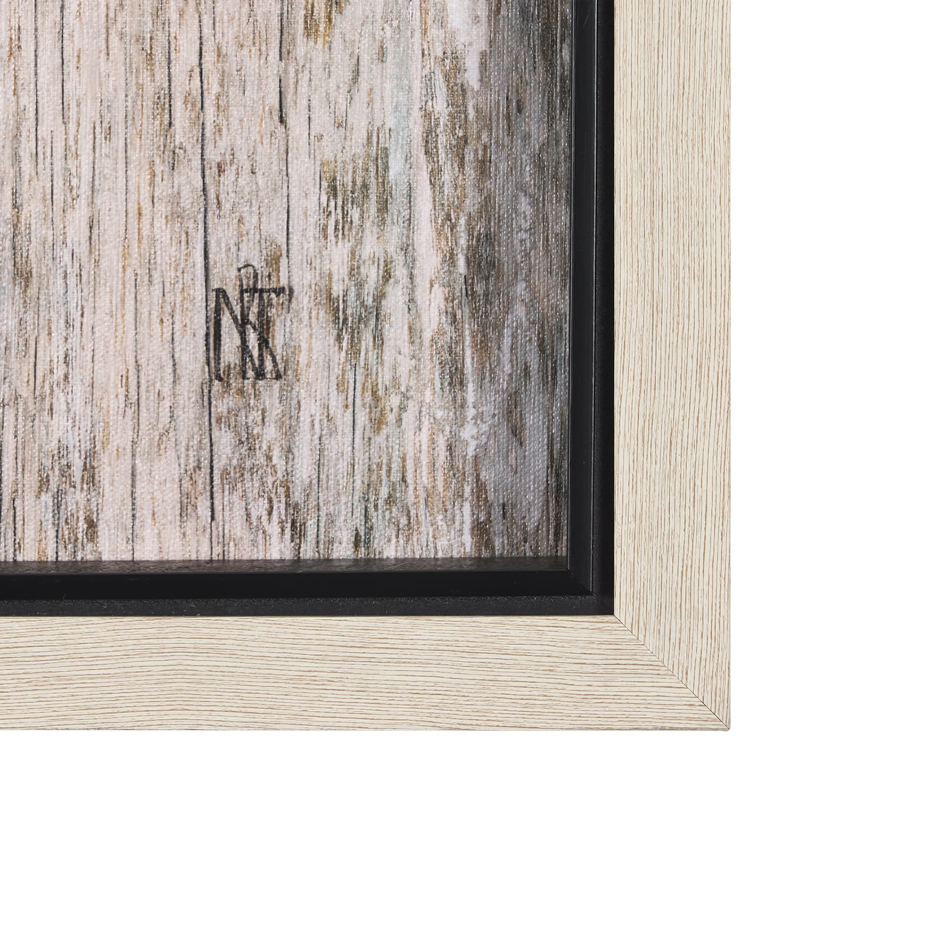 Wood Grain Sea Plant I by Mercana Studio a Hand Embellished Textured Framed Art Print — product photograph