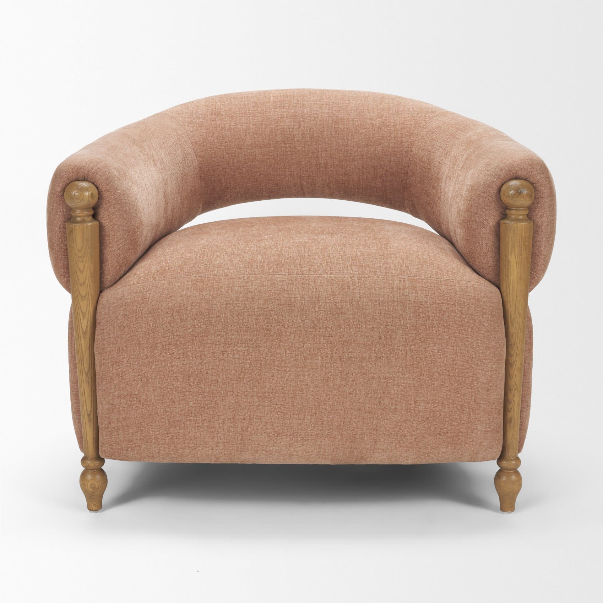 Margaux Sienna Fabric Open Back Barrel Accent Chair — product photograph