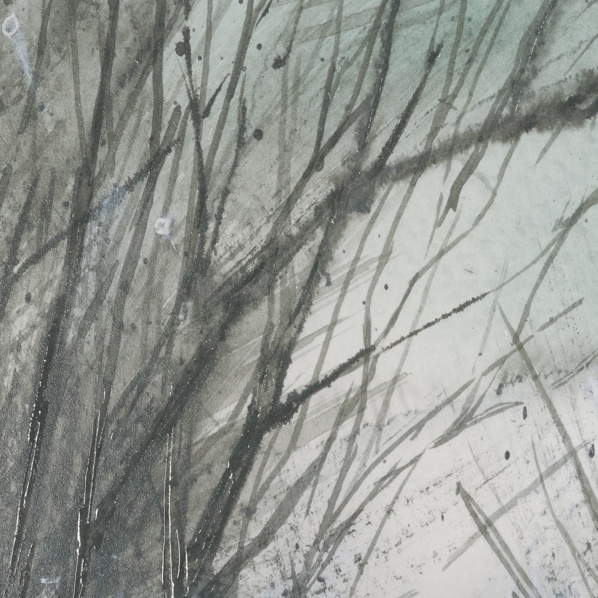 Brook and Willows I by Mercana Studio Hand Embelished Textured Framed Artwork Matted under Glass — product photograph