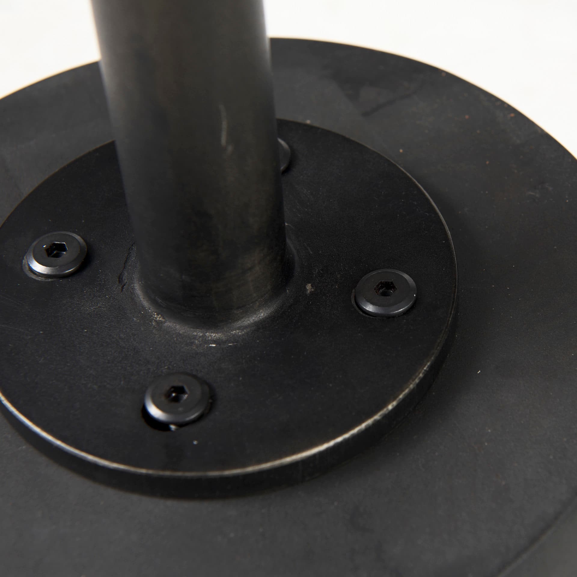 Maxwell 20" Round Dark Brown Wood w/ Black Metal Pedestal Side Table — product photograph