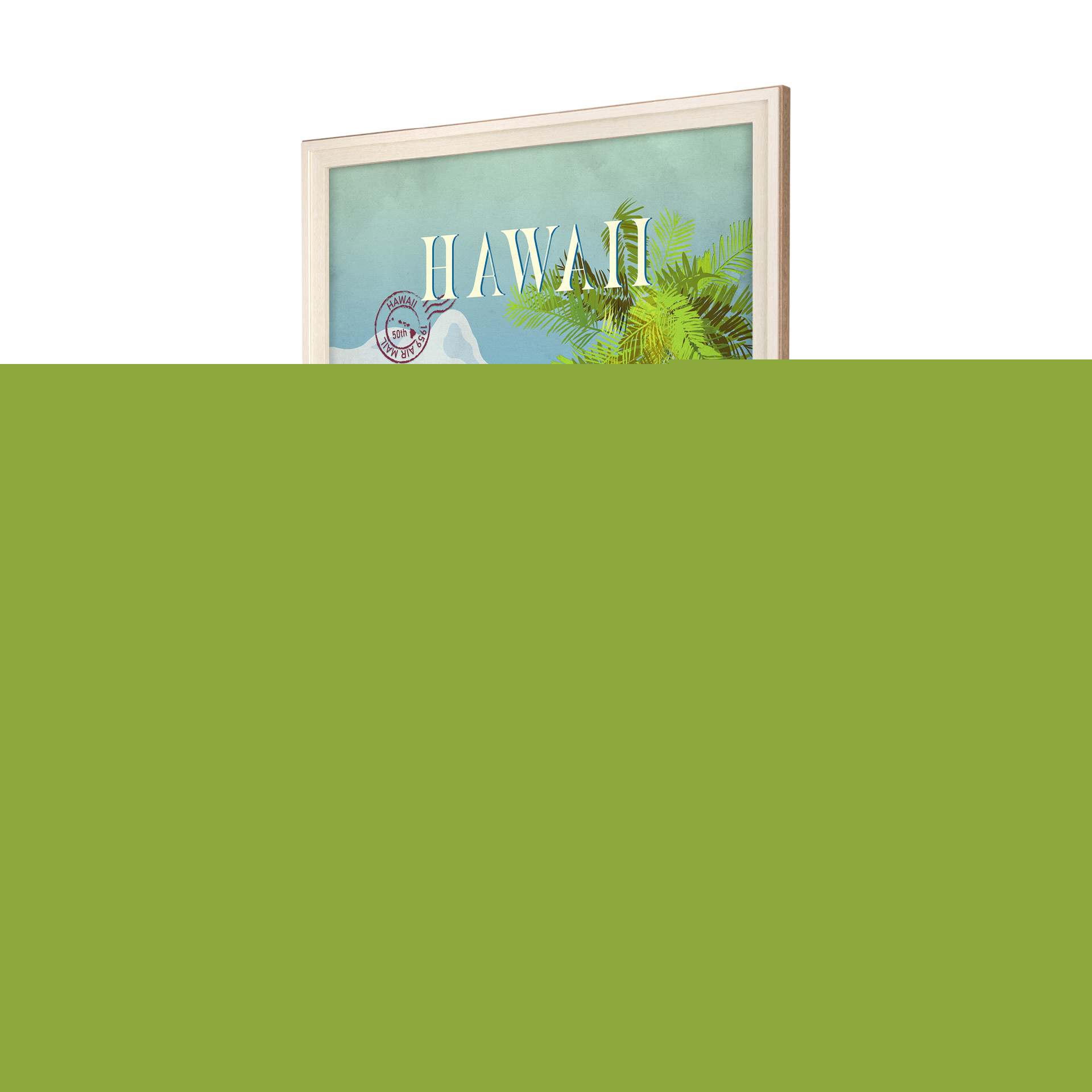 Hawaii Go USA (XL) by Mercana Studio a Hand Embellished Decograph Framed Art Print under Glass — product photograph