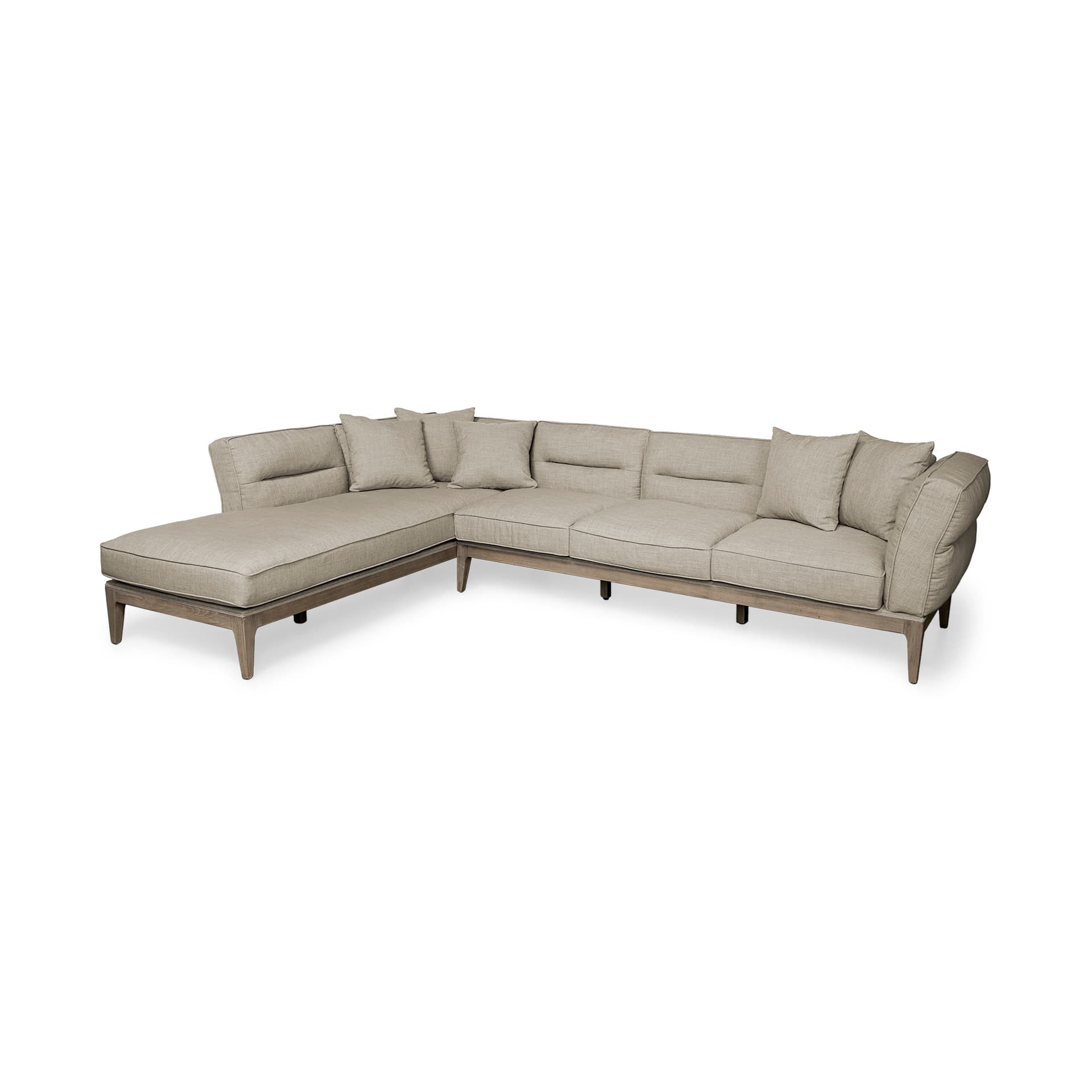 Denali IV 121" Beige Upholstered Wooden Frame Left Four Seater Sectional — product photograph