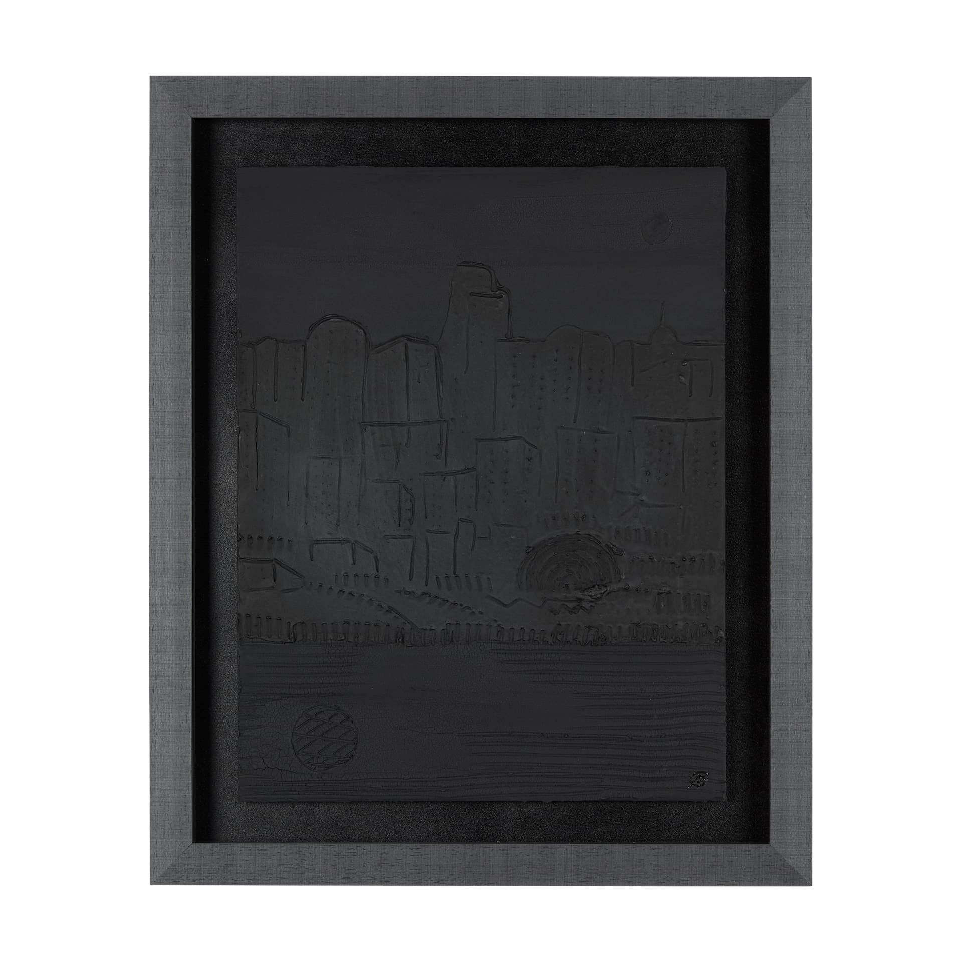 Shadow of the City II by Mercana Studio Hand Embellished Textured Framed Art Print Matted under Glas — product photograph