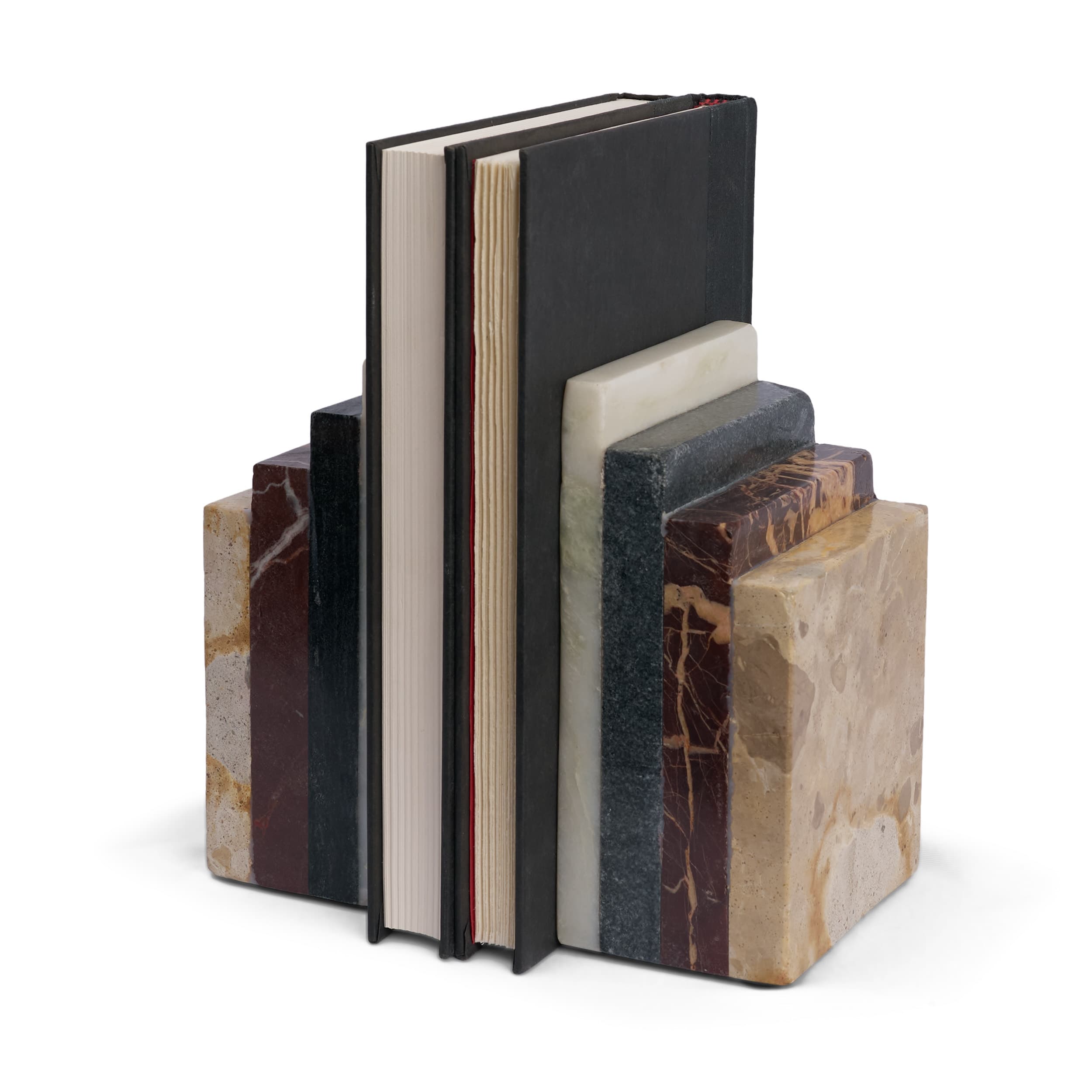Corte Mixed Marble Stacked Bookends — product photograph