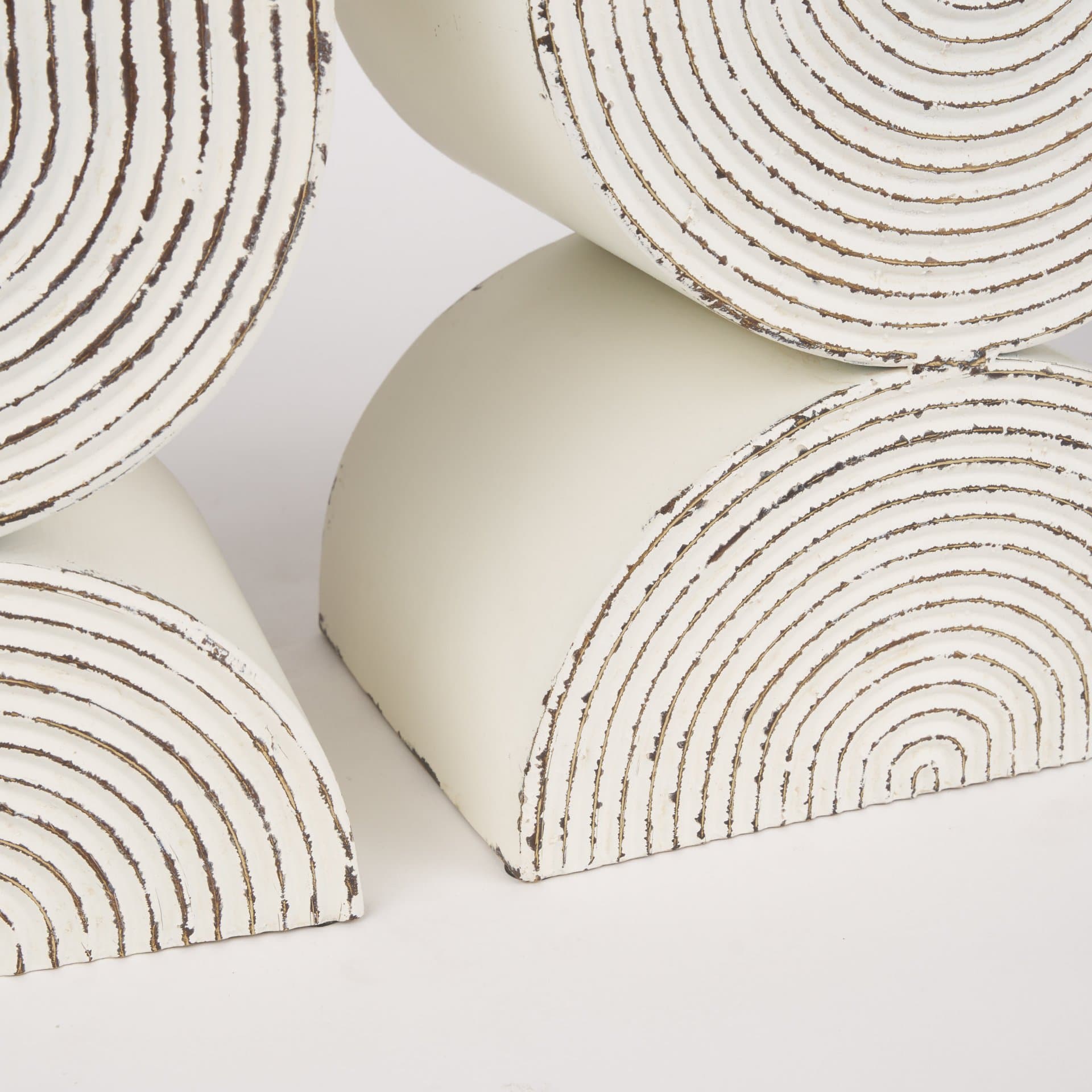 Medina Off White w/ Gold Antiquing Tall Metal Planters (Set of 2) — product photograph