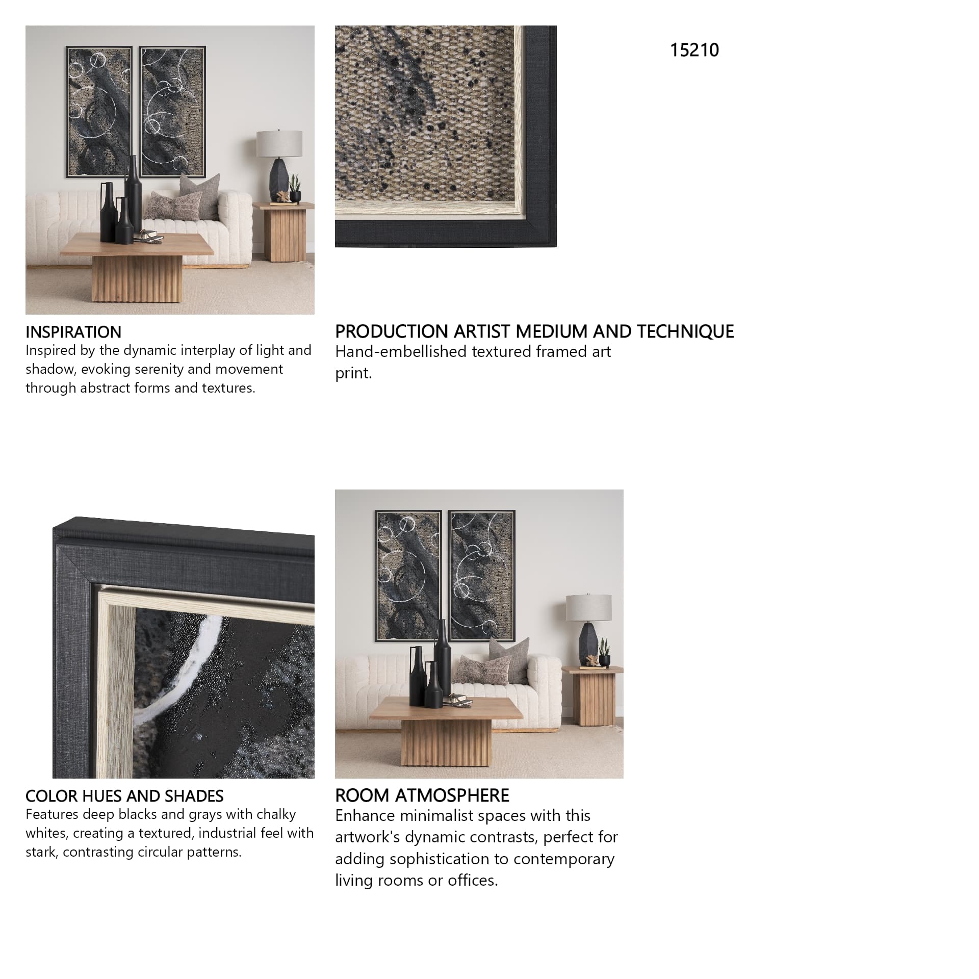 Serkel I by Mercana Studio a Hand Embellished Textured Framed Art Print — in a styled room