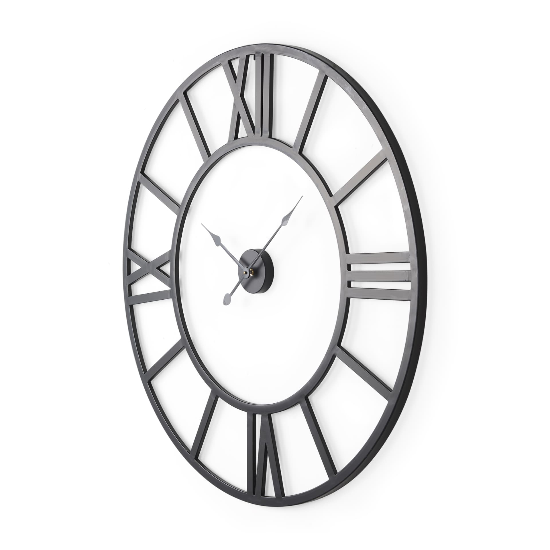 Stoke 42" Round Black Iron Wall Clock — product photograph