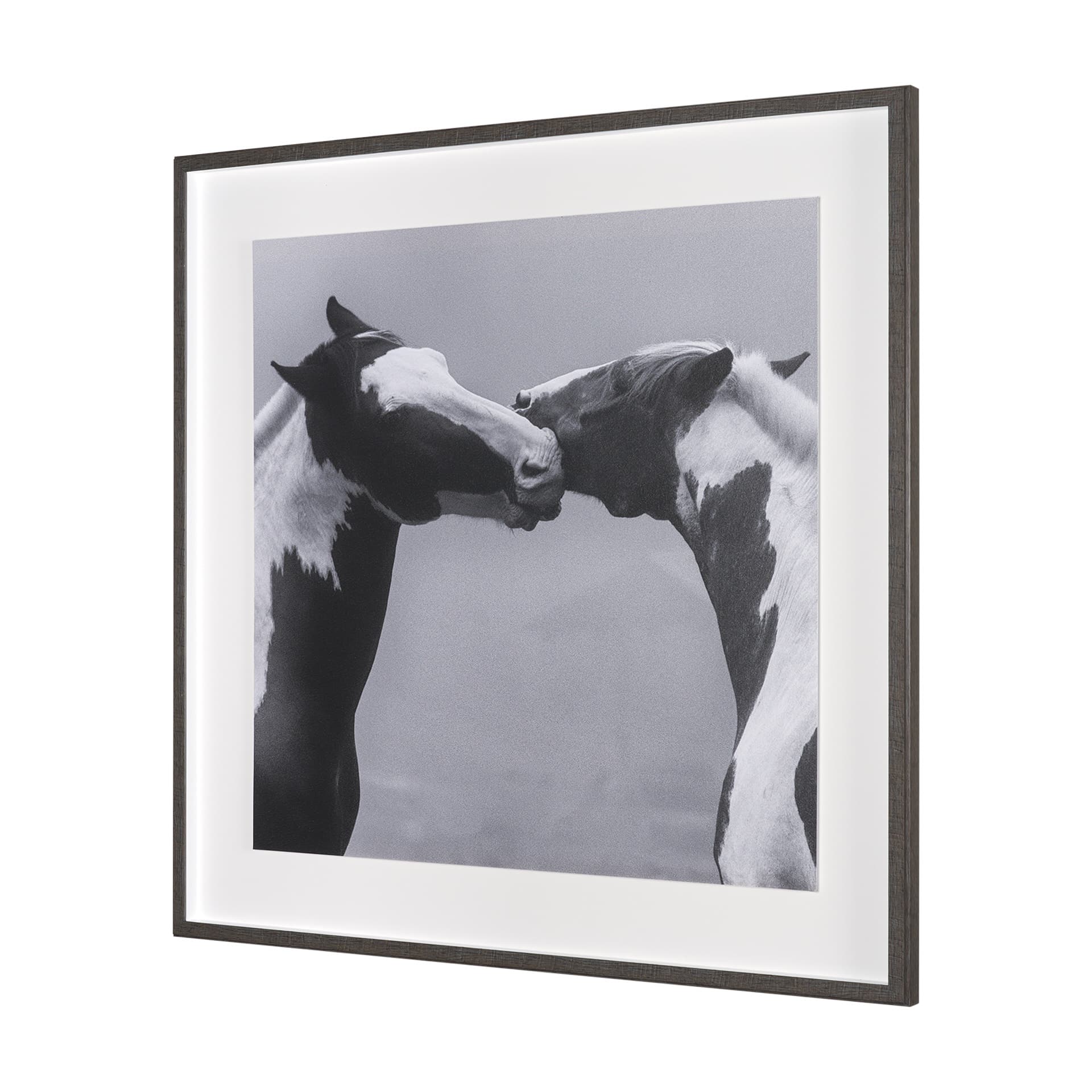 Horse Harmony - Nuzzle by Laura Warren a Hand Embellished Framed Photo Art Print Matted under Glass — product photograph