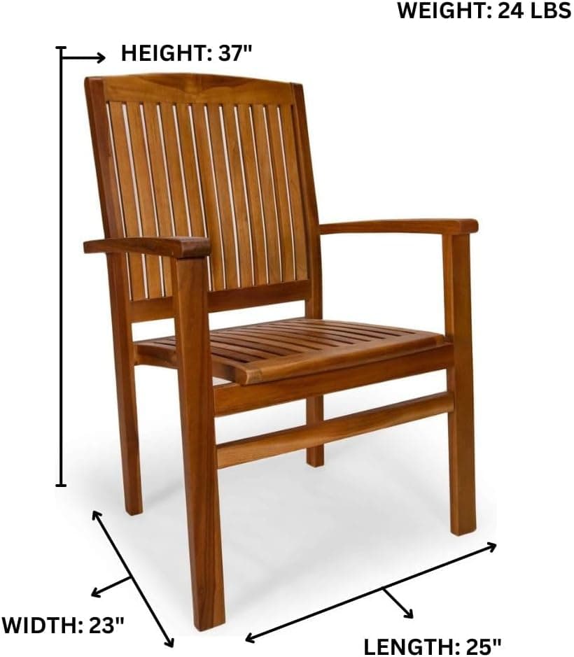 5-Piece Teak Butterfly Extension Table Stacking Chair Set TD72-24 — product photograph