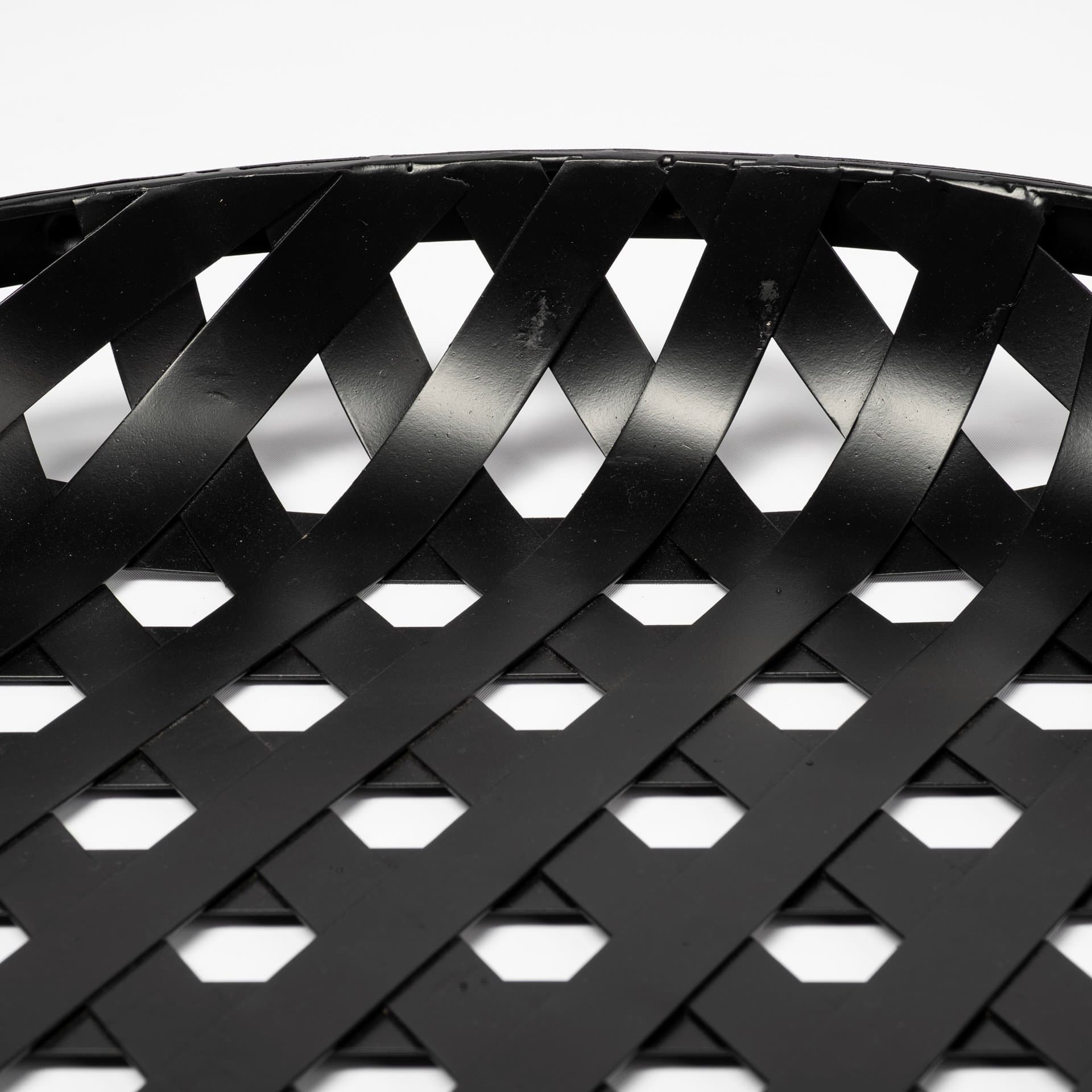 Lito (Set of 2) Black Woven Metal Round Serving Trays — product photograph