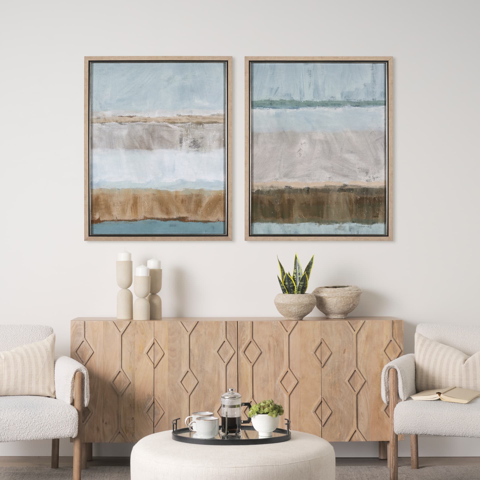 Quiet Echoes - Sweep by Mercana Studio a Hand Embellished Textured Framed Art Print — in a styled room