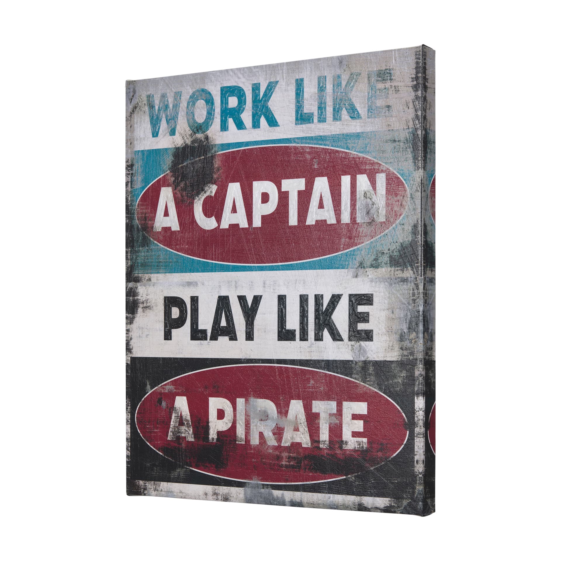 Work Like a Captain by Mercana Studio a Hand Embellished Textured Canvas — product photograph
