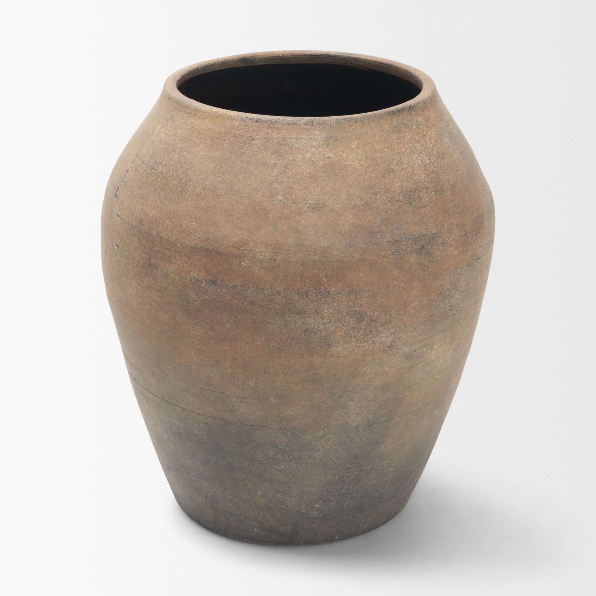Cotto 10.6H Two Tone Wide Mouth Weathered Terracotta Urn Vase — product photograph