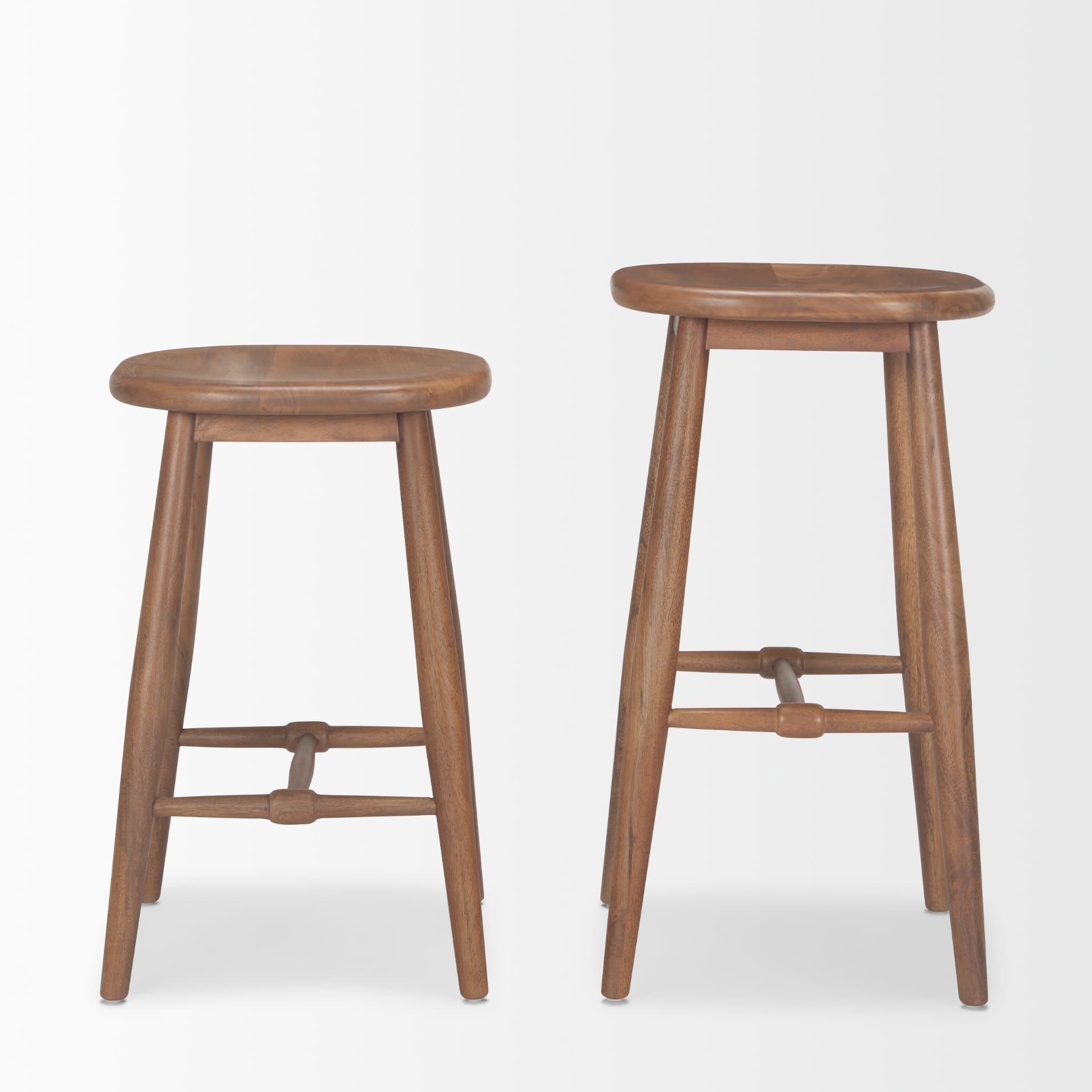 Ernest Backless 30in Seat Bar Stool | Medium Brown — product photograph