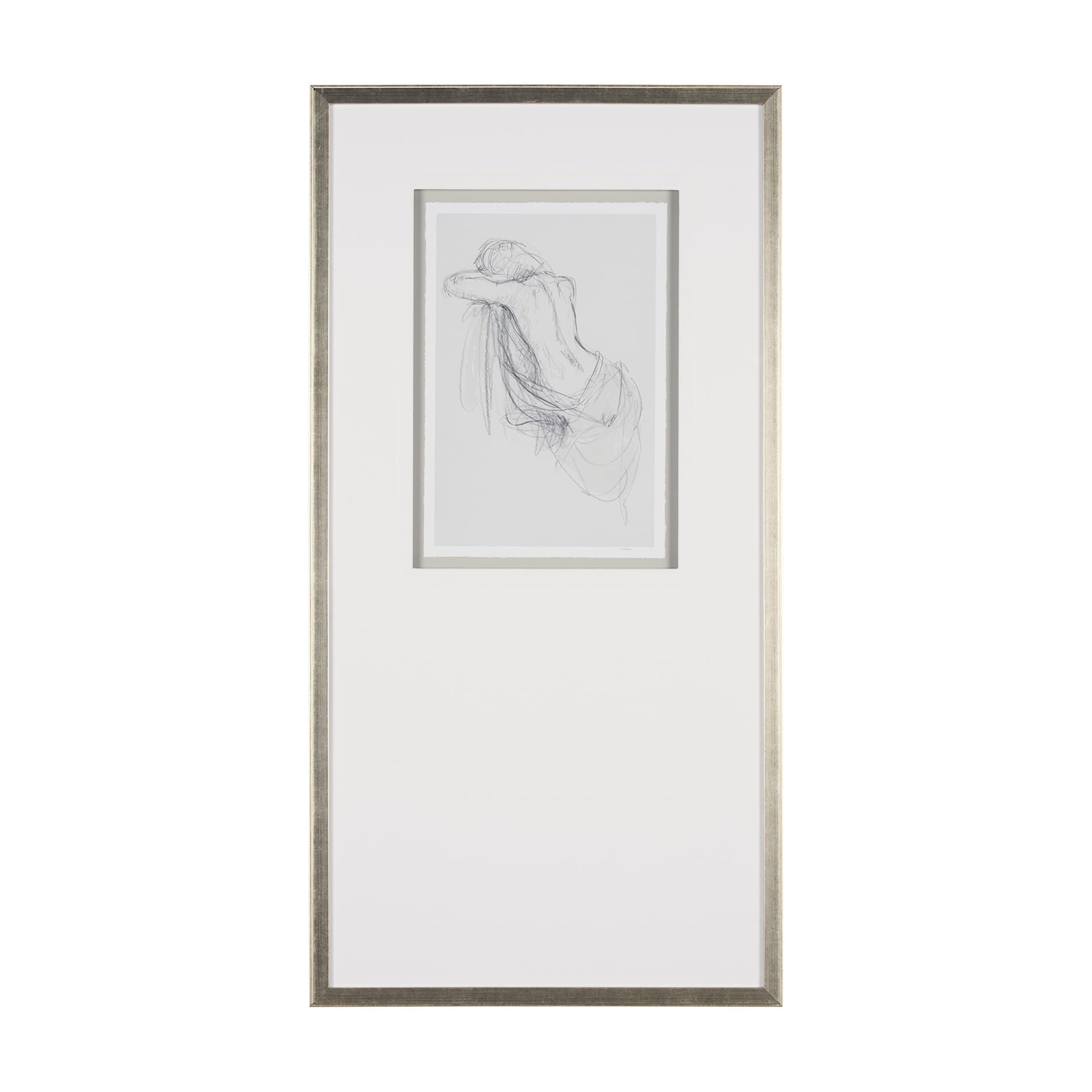 Sitting Model III by Mercana Studio a Hand Embellished Framed Art Print Matted under Glass — product photograph